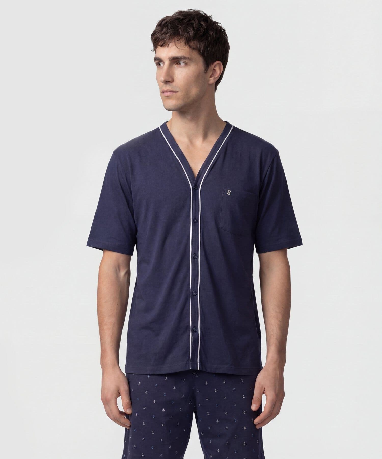Pijama Cauce Suave azul marino para hombre, vista 5