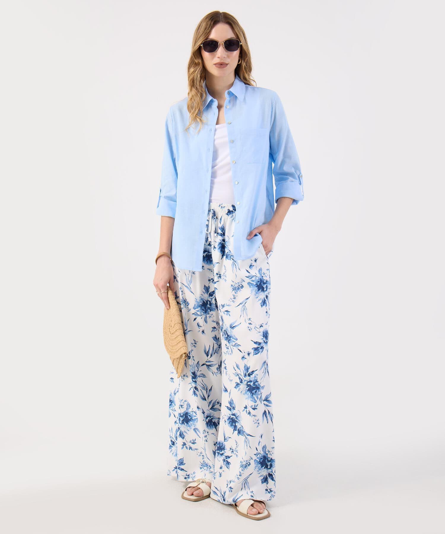 Camisa Emilia de Viaje azul marino para mujer, vista 2