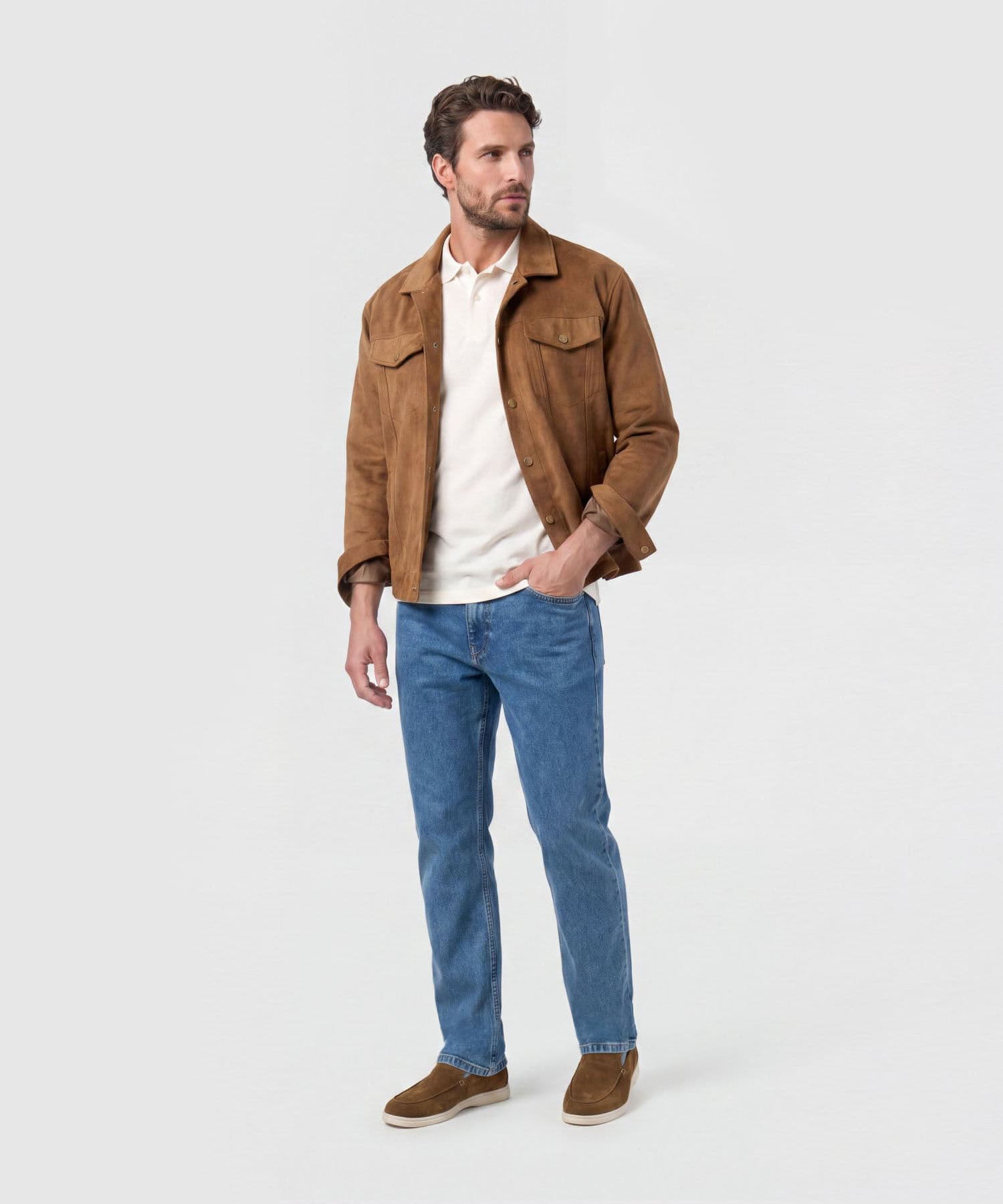 Jean Candelaria Suave azul marino para hombre, vista 4