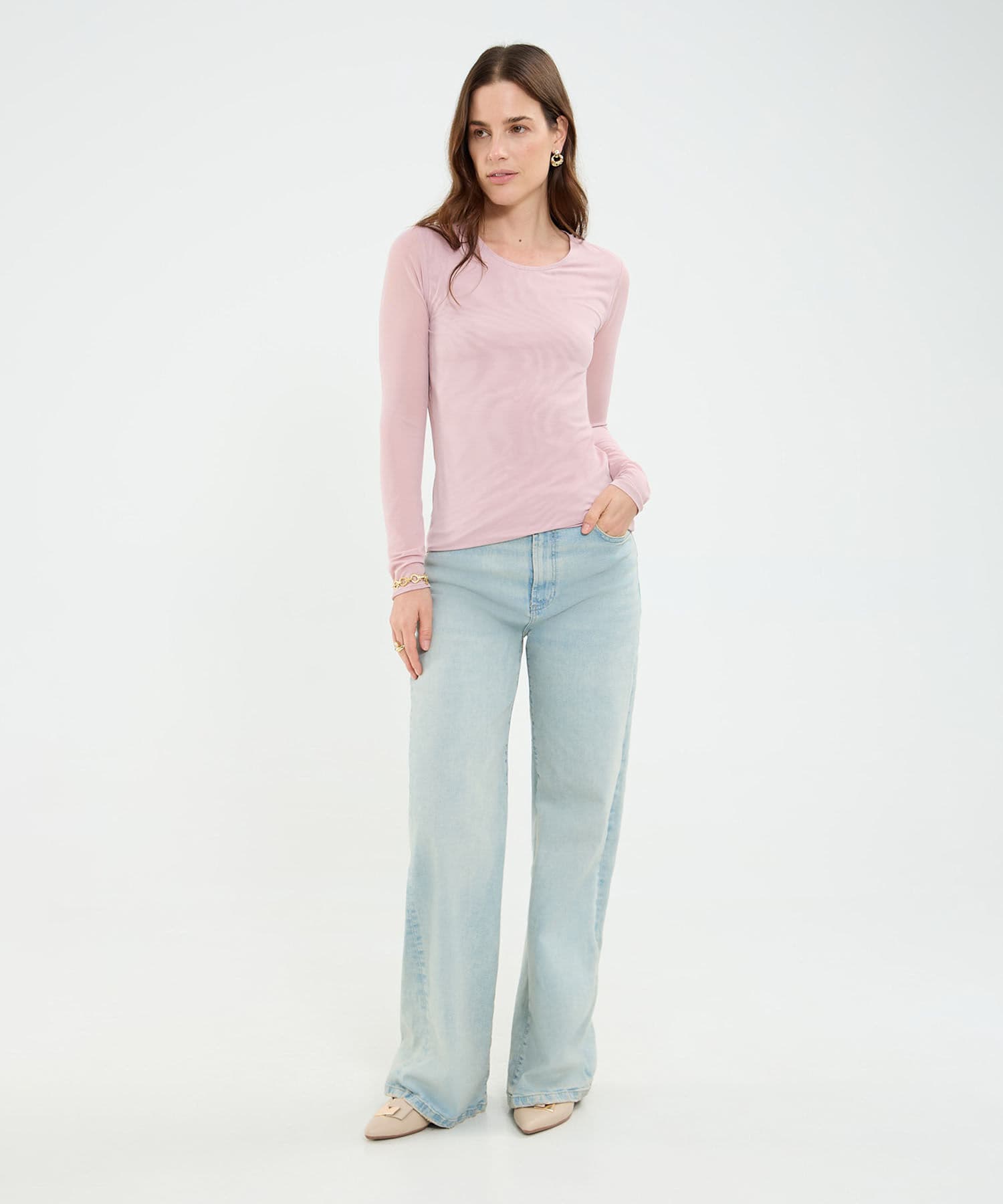 Camiseta Dorada Edición Índigo rosa empolvado para mujer, vista 2