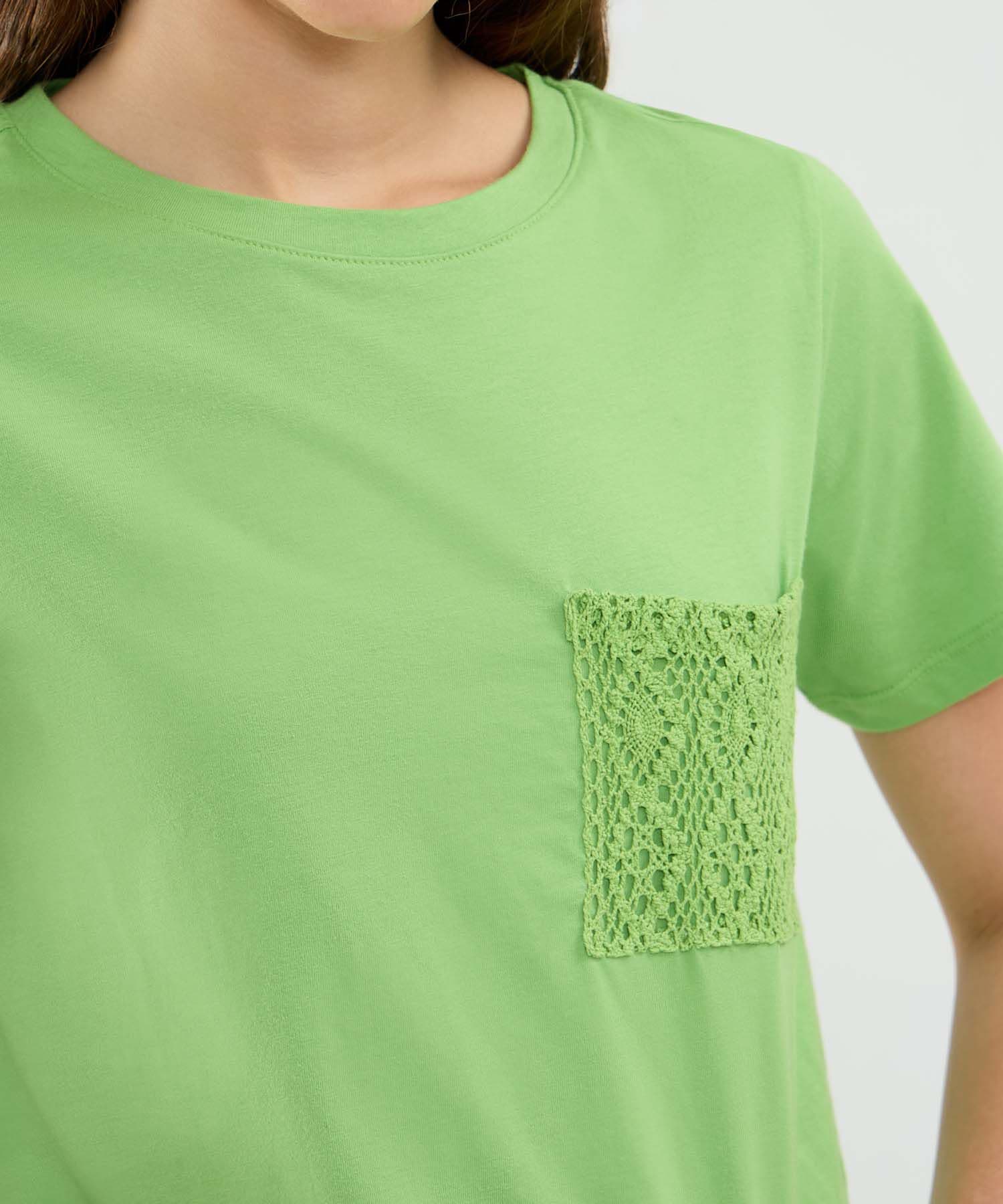 Camiseta Celeste Suave verde oliva para mujer, vista 3
