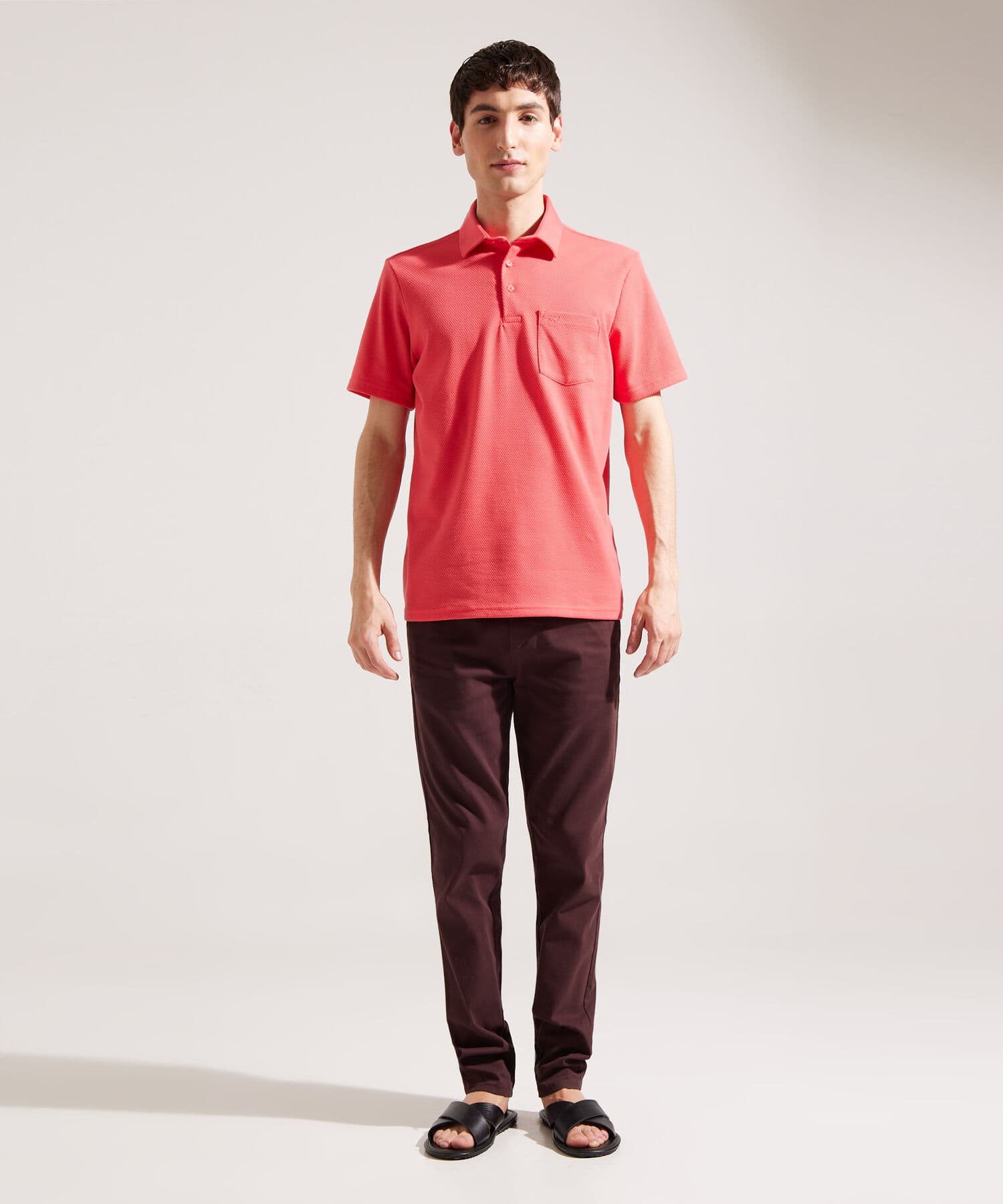 Polo Flora Edición Índigo rojo granada para hombre, vista 4
