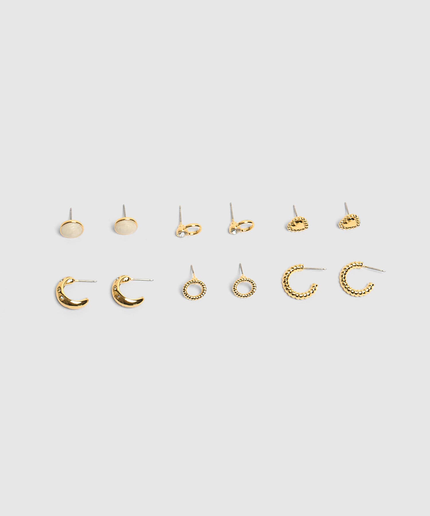 Aretes Carmín Fluido dorado para mujer, vista 3