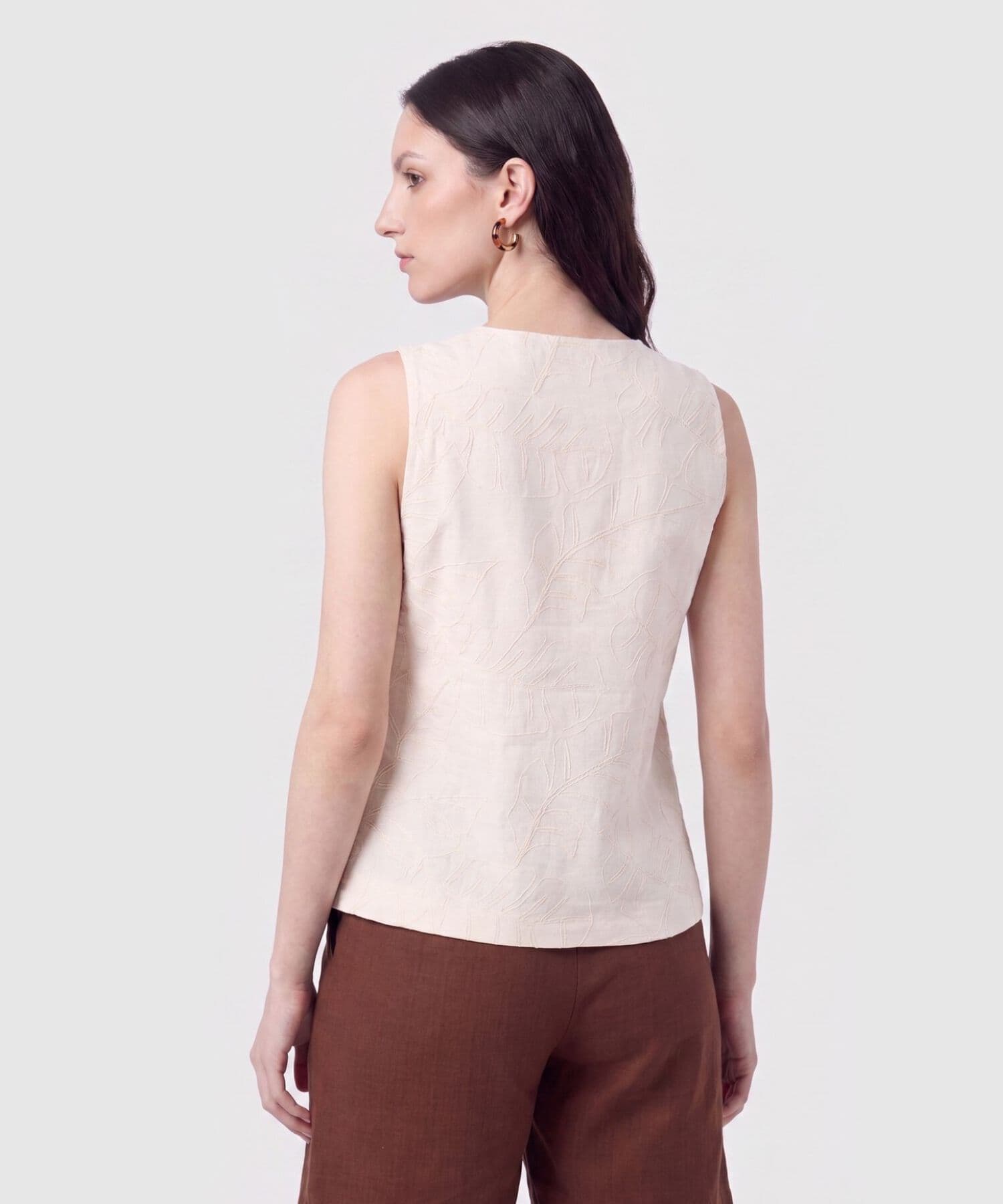Blusa Cobalto Clásico arena para mujer, vista 4