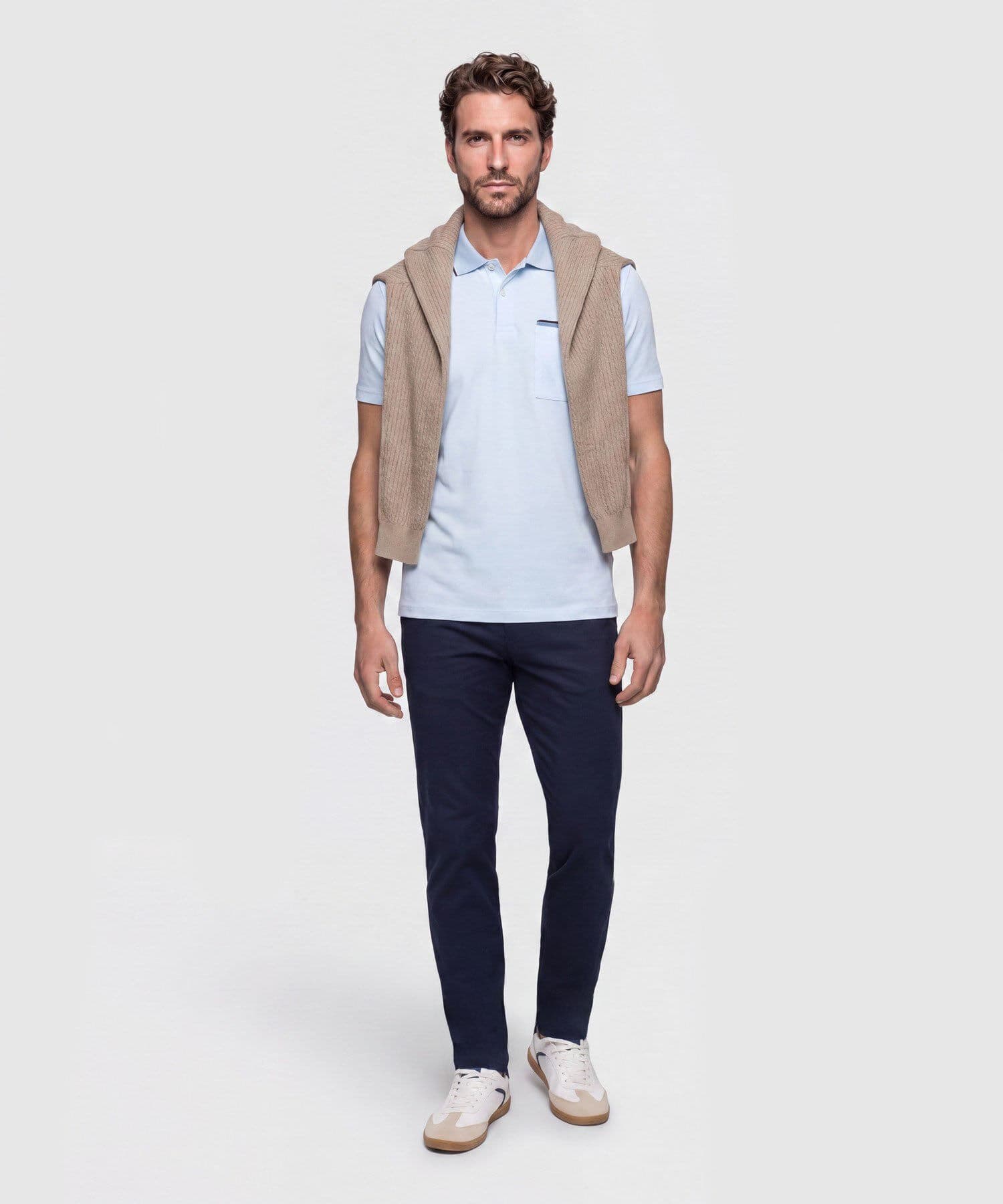 Polo Cobalto de Día azul marino para hombre, vista 2