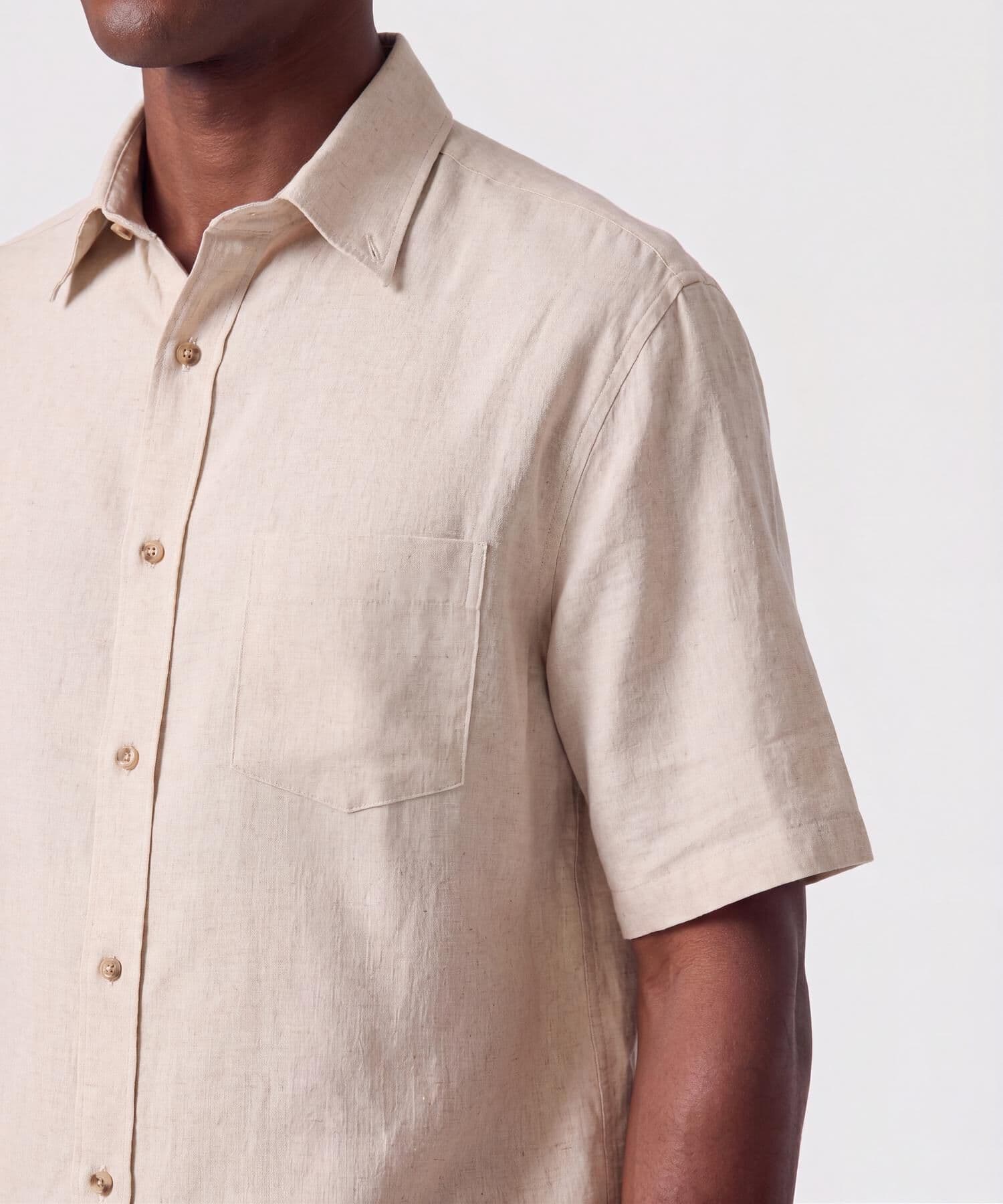 Camisa Amalia Relajado arena para hombre, vista 3
