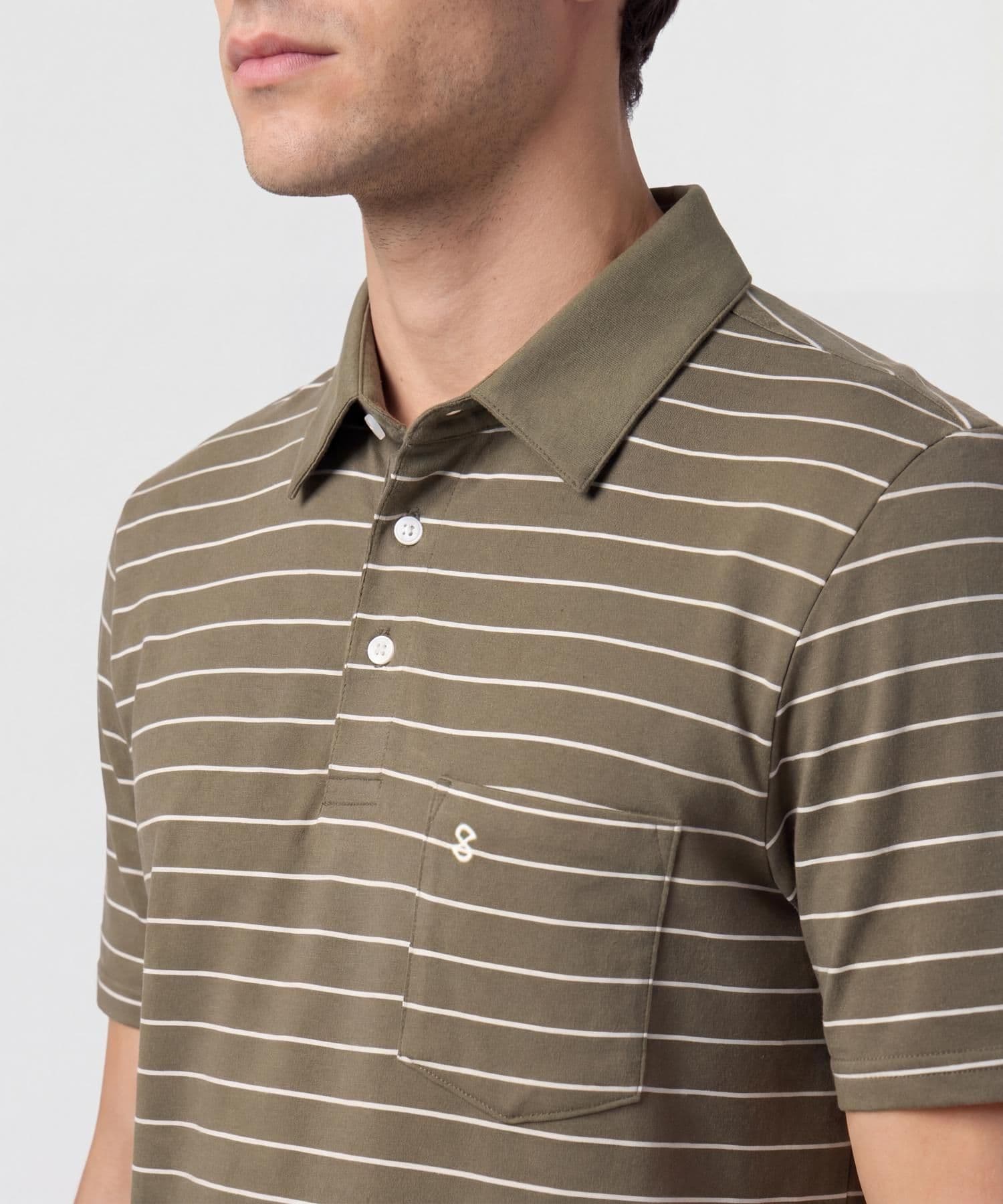 Polo Sierra de Ciudad verde oliva para hombre, vista 4
