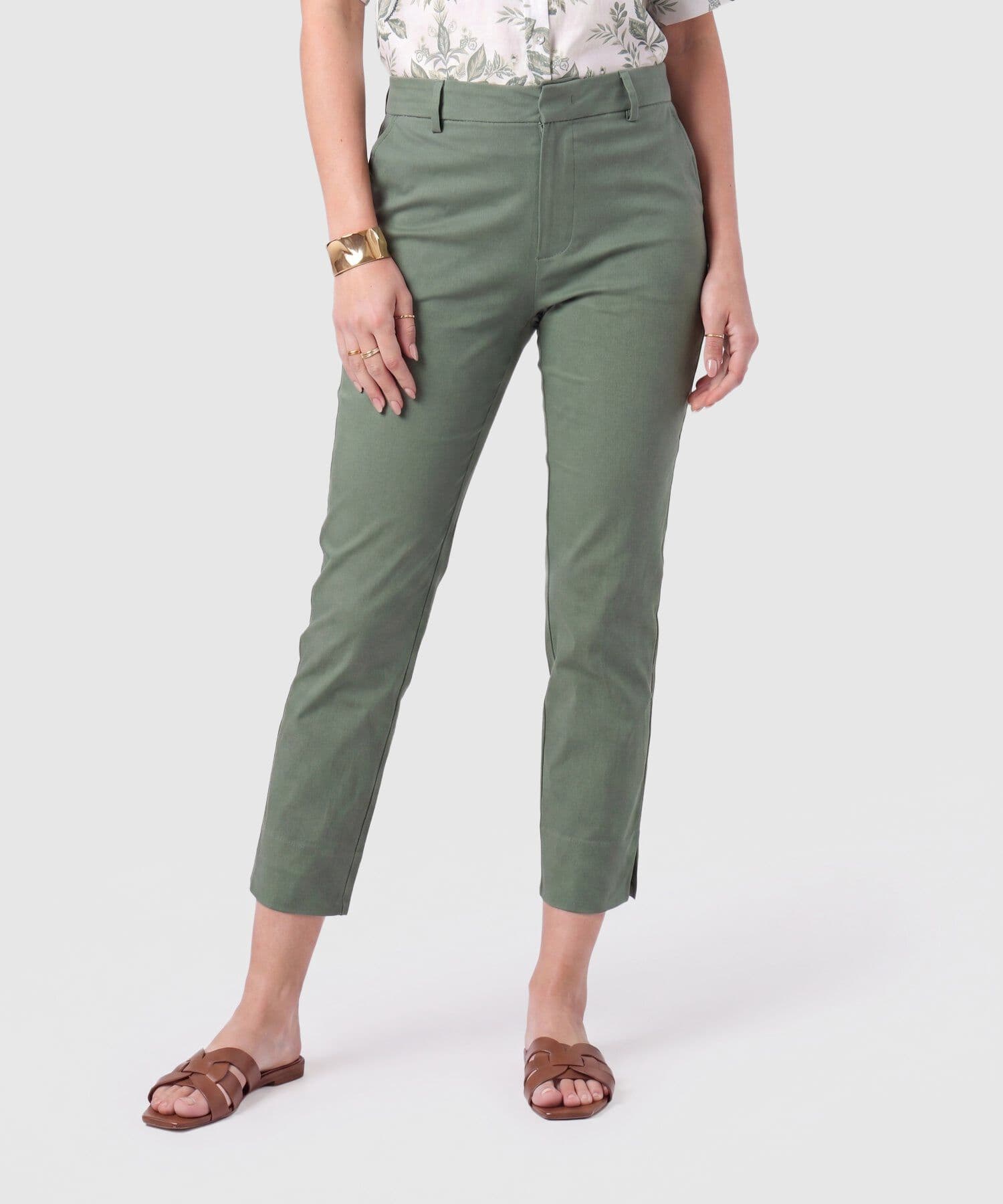 Pantalón Lumbre Fluido verde oliva para mujer, vista principal