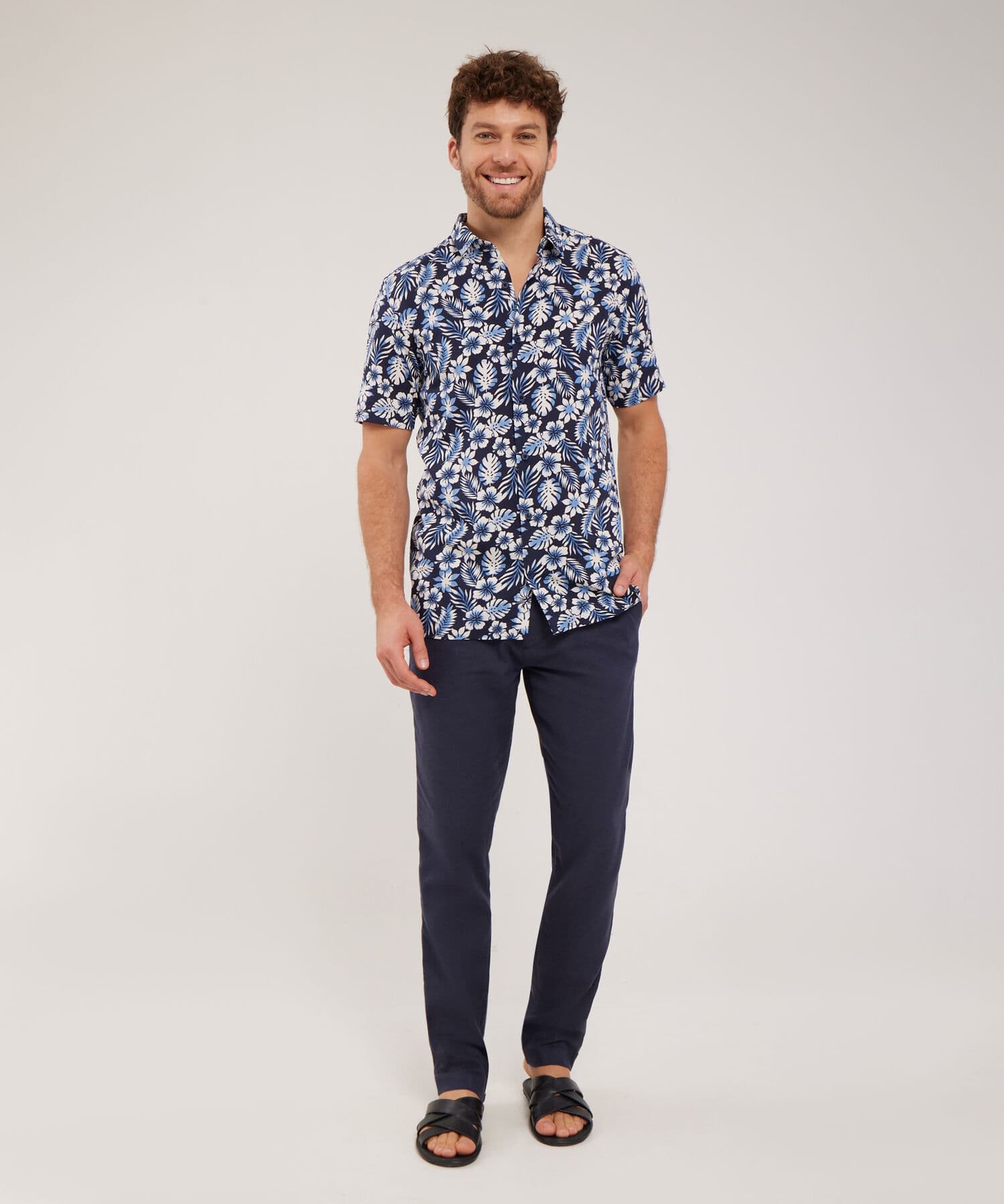 Camisa Solana Fluido azul marino para hombre, vista 4