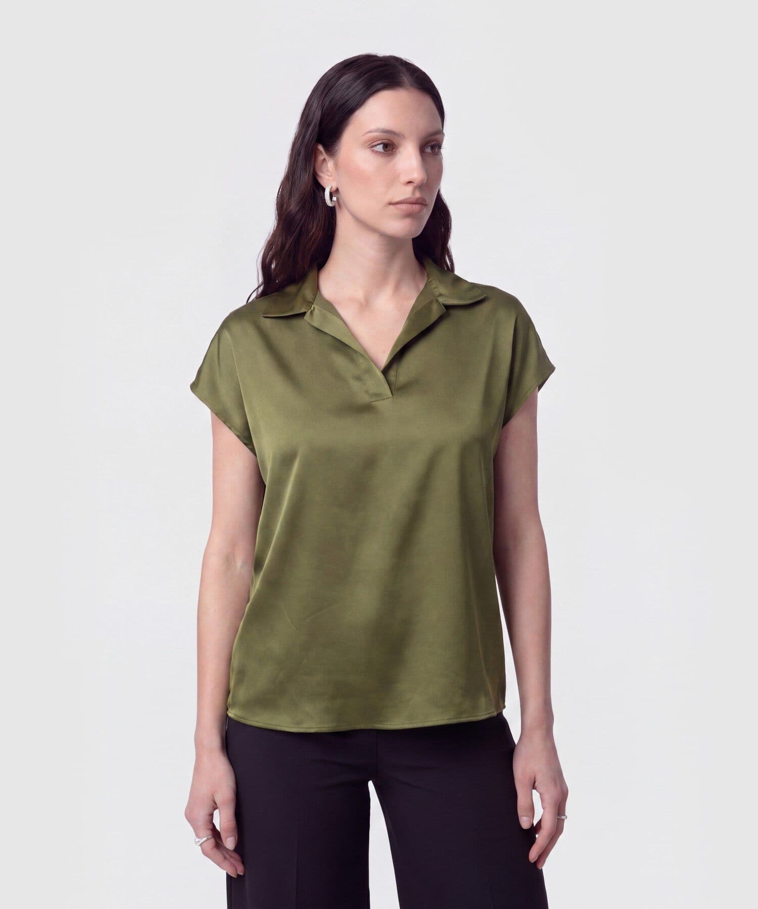 Blusa Renata Ligero verde oliva para mujer, vista principal