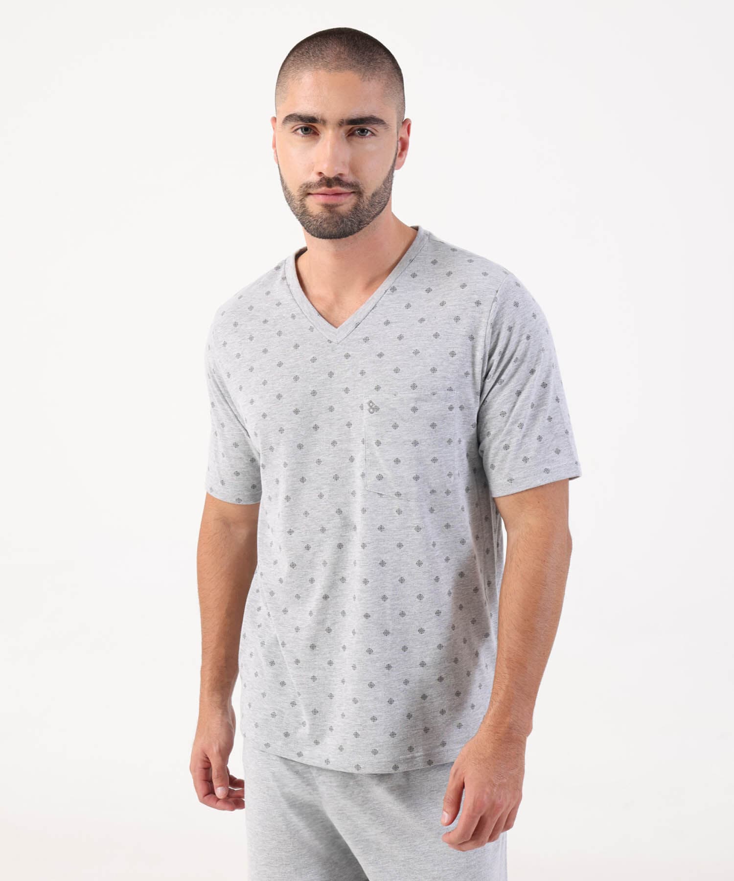 Pijama Marea Texturizado gris humo para hombre, vista 2