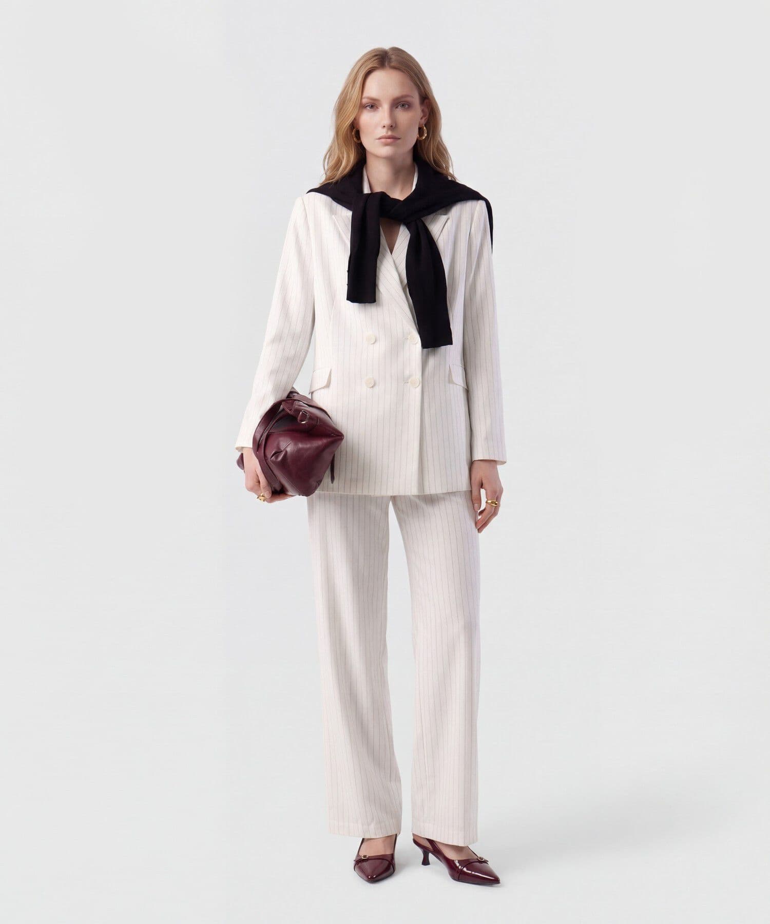 Chaqueta Isadora Texturizado blanco para mujer, vista 2