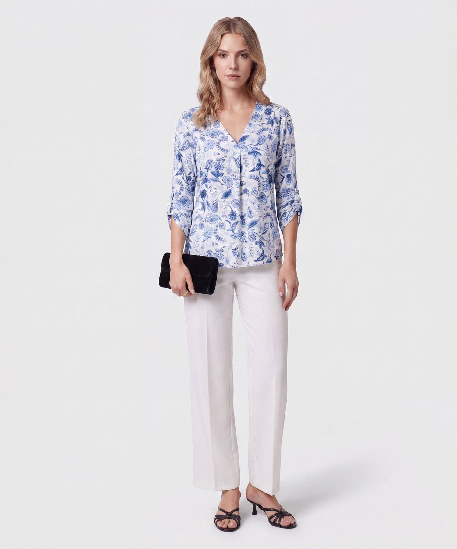 Blusa Elisa Fluido azul marino para mujer, vista 2