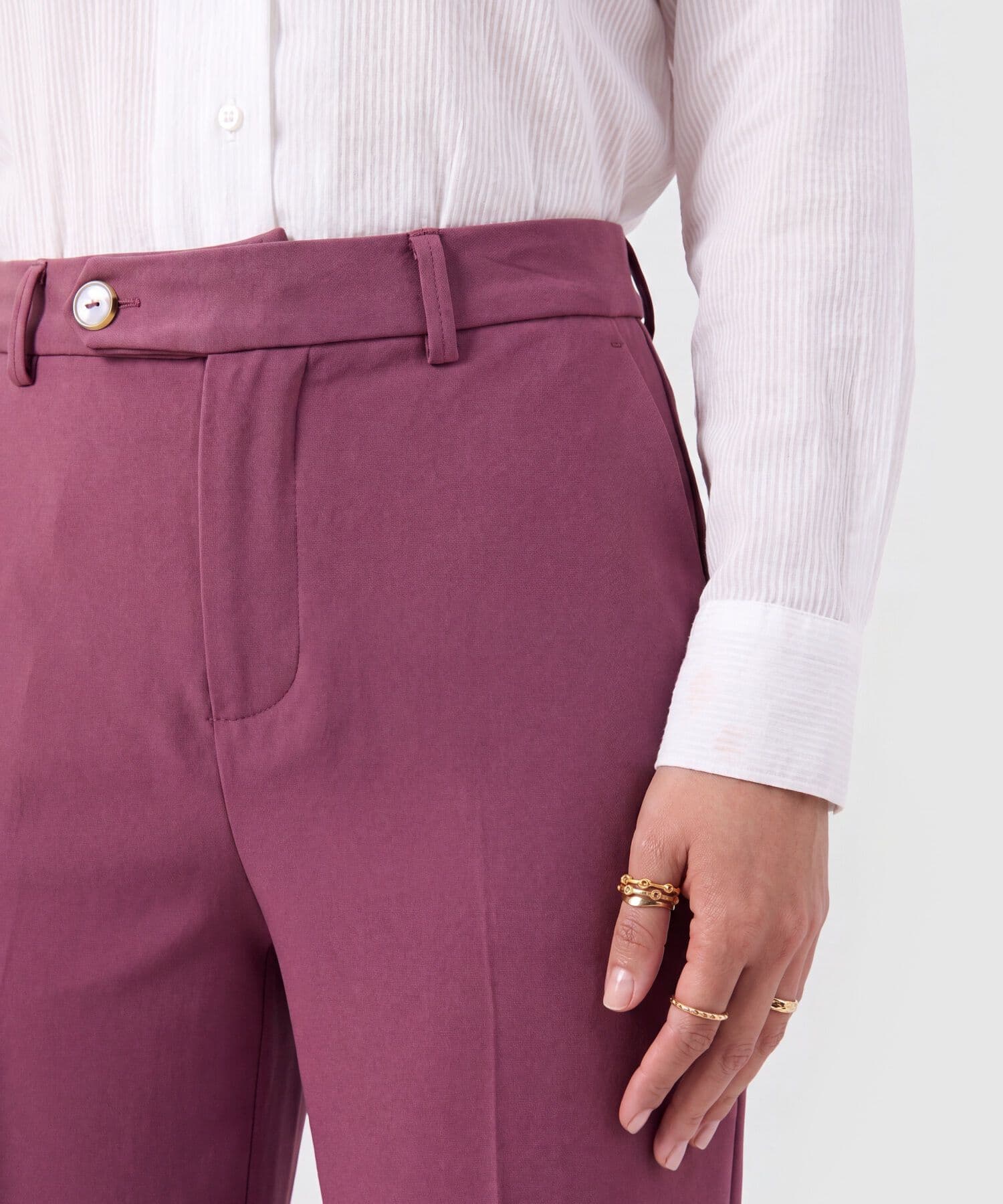 Pantalón Horizonte Minimalista blanco para mujer, vista 3