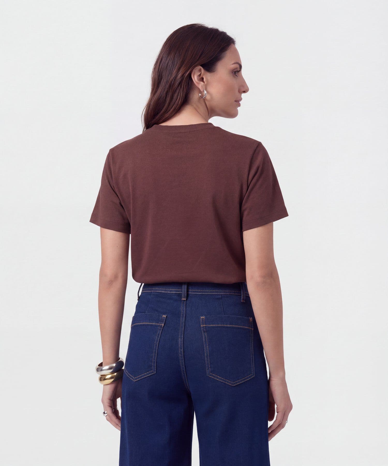 Camiseta Renata Contemporáneo café para mujer, vista 4