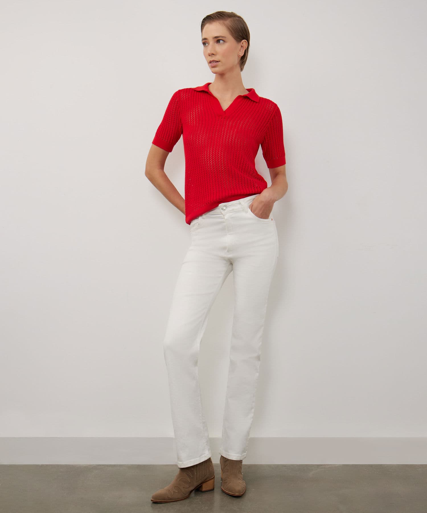 Jean Flora Relajado arena para mujer, vista 2