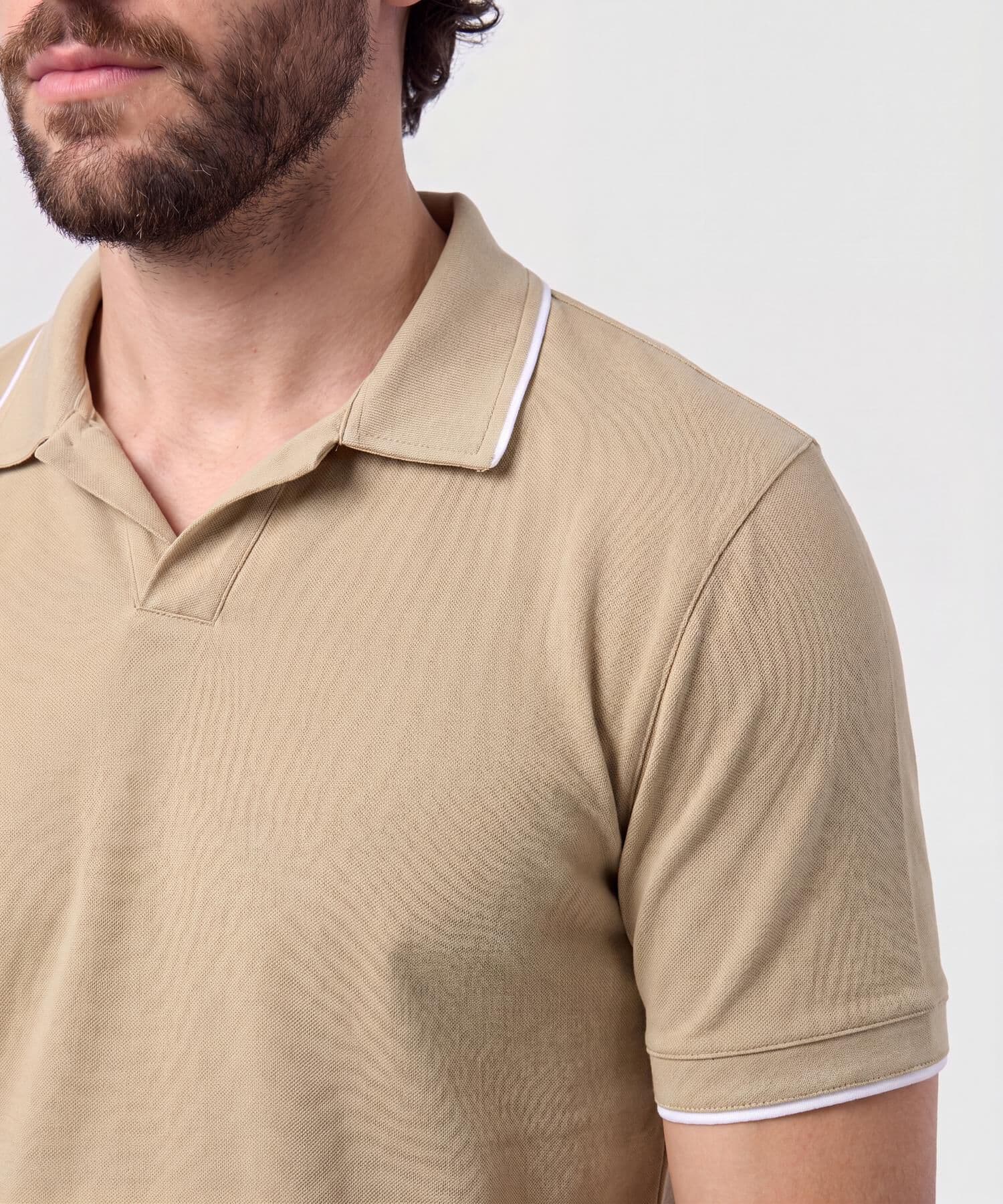 Polo Andina Relajado arena para hombre, vista 3
