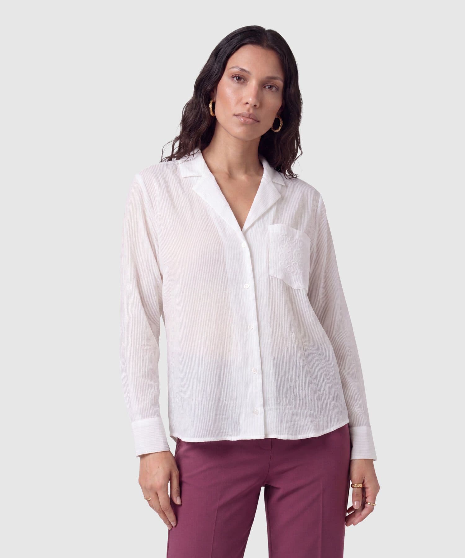 Camisa Niebla Minimalista blanco para mujer, vista principal