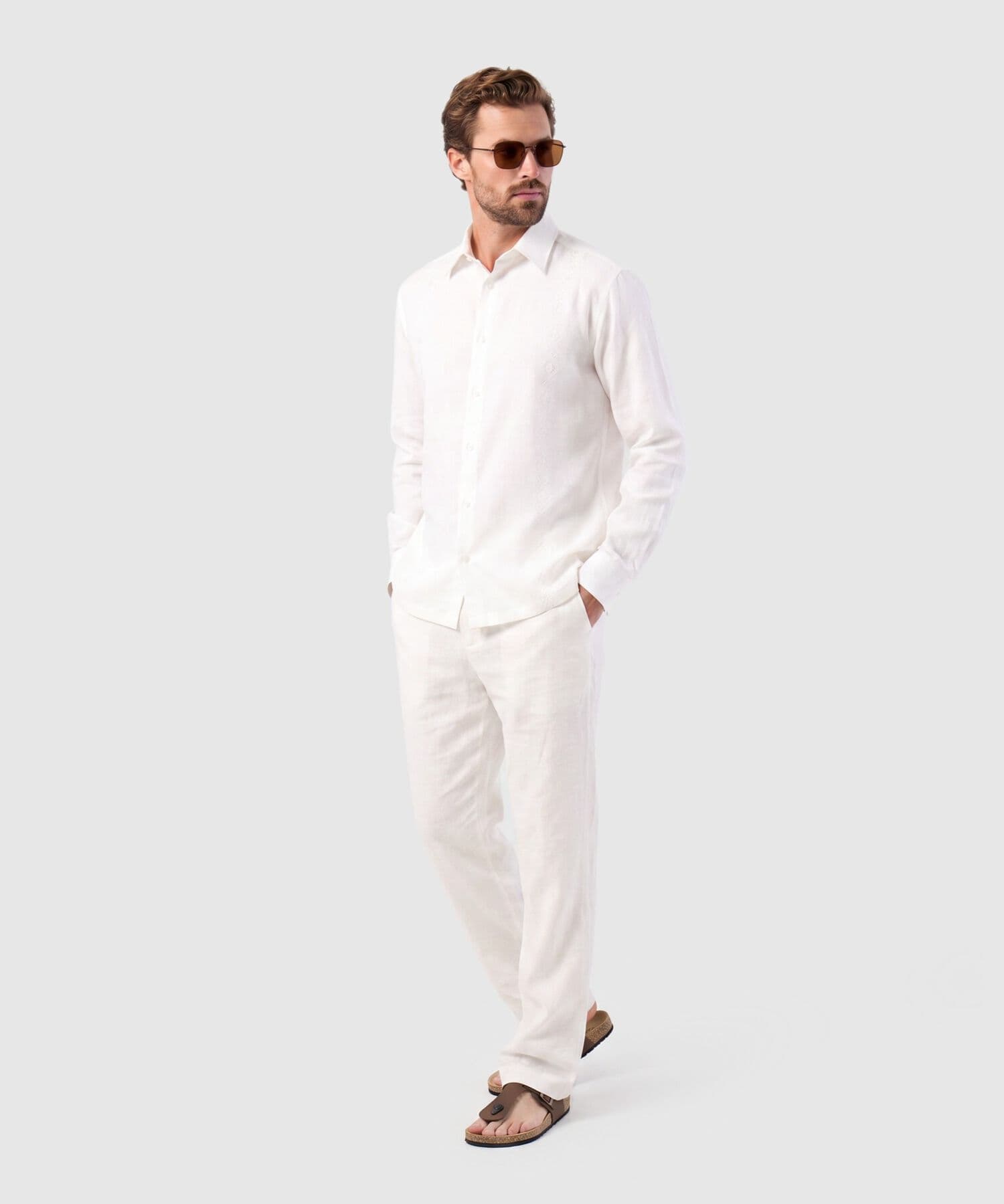 Pantalón Oliva Edición Lino gris humo para hombre, vista 2