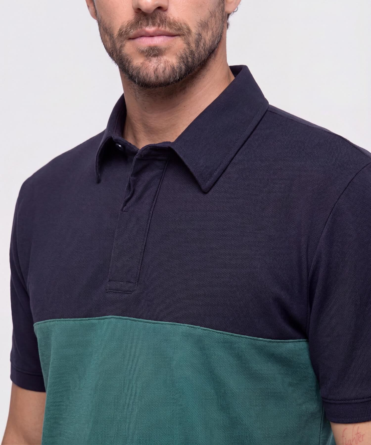 Polo Tierra Edición Lino azul marino para hombre, vista 3