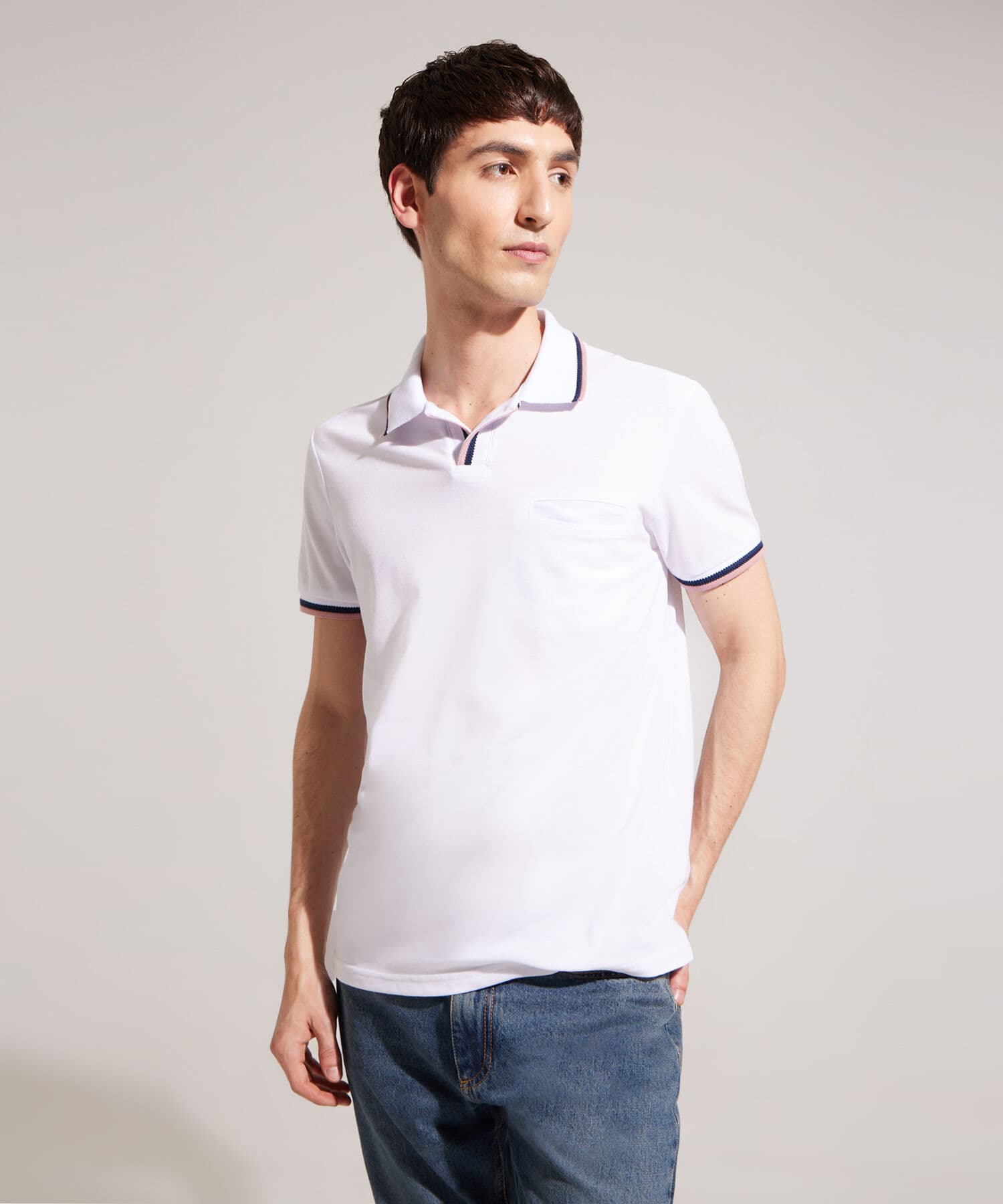 Polo Violeta de Día blanco para hombre, vista principal