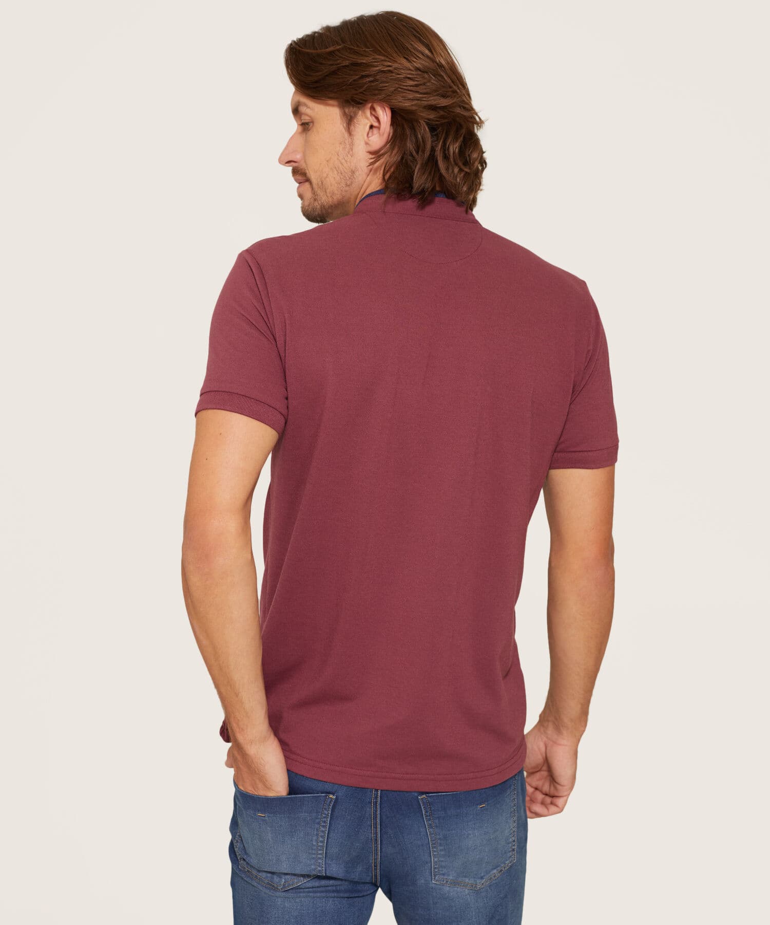 Polo Dalia Esencial rosa empolvado para hombre, vista 3
