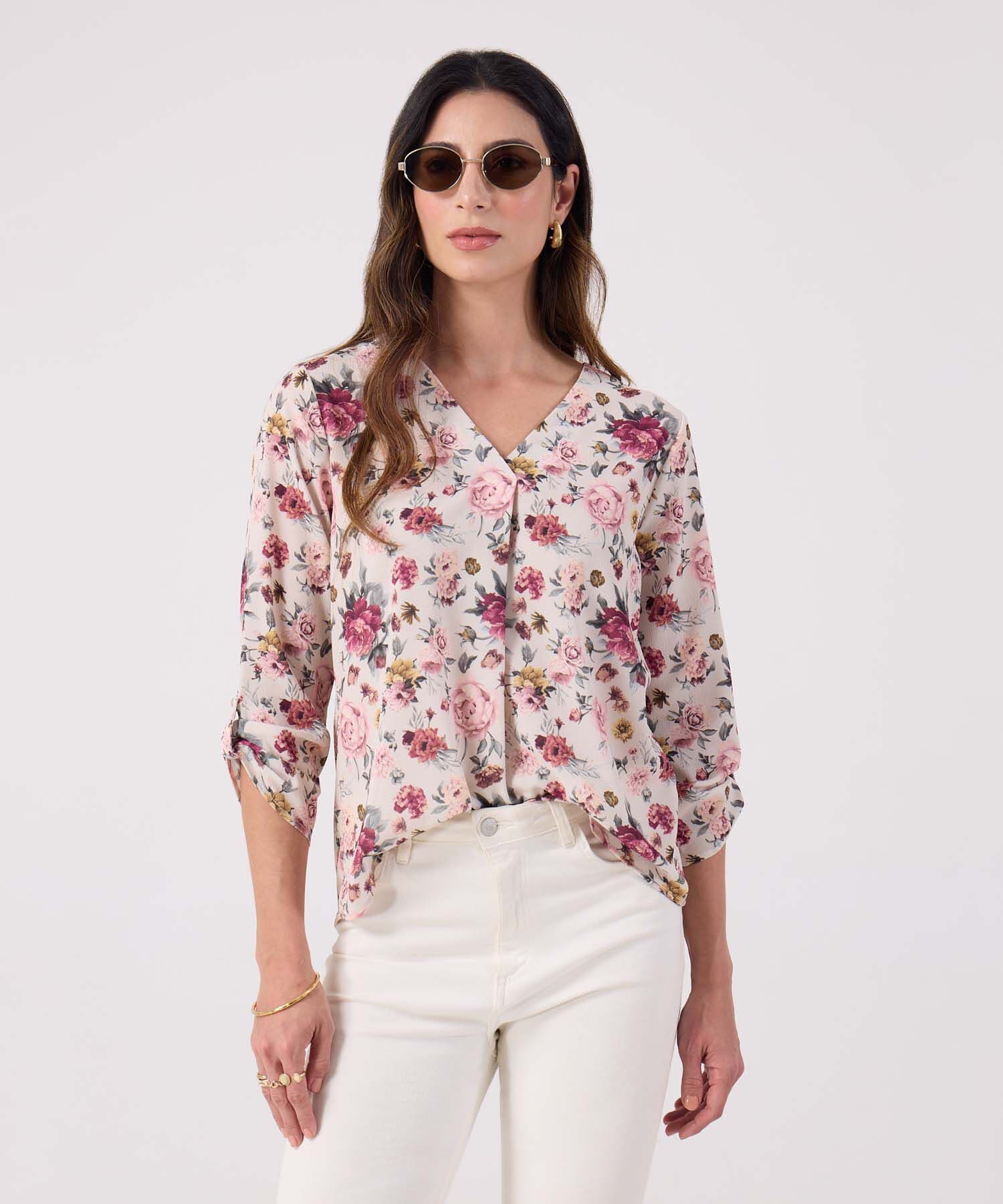 Blusa Cedro Esencial blanco para mujer, vista principal