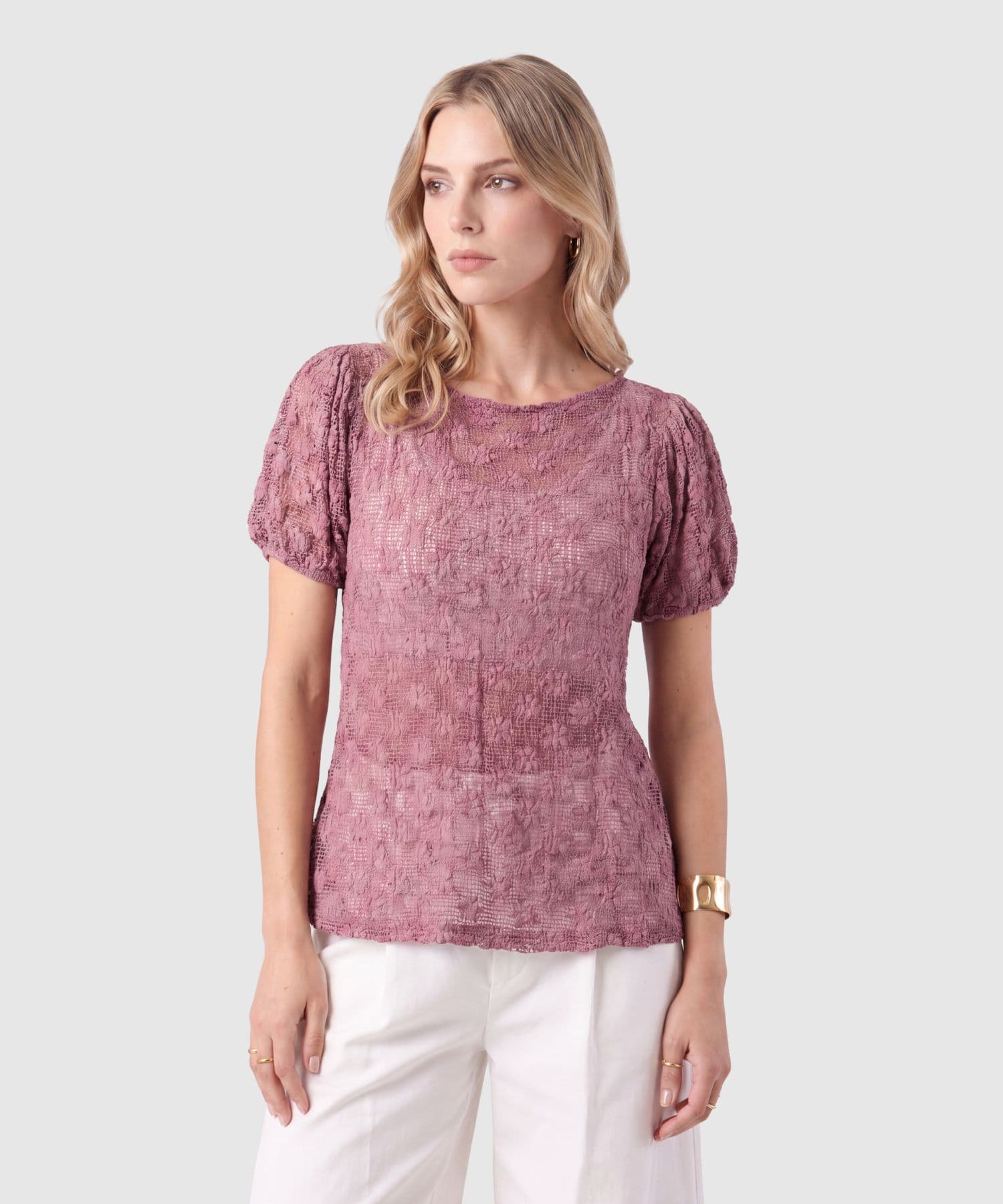 Camiseta Río Ligero gris humo para mujer, vista principal