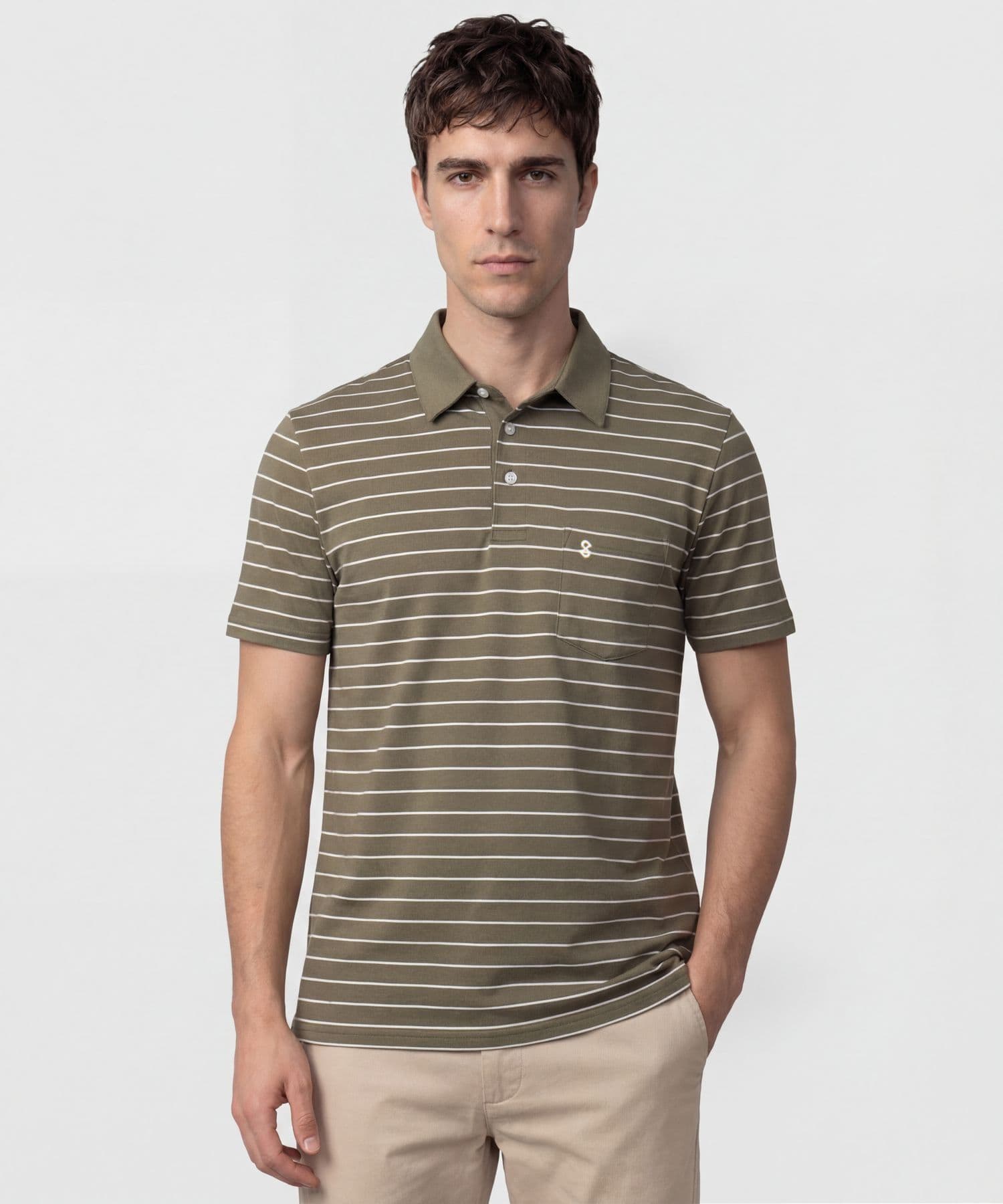 Polo Sierra de Ciudad verde oliva para hombre, vista principal