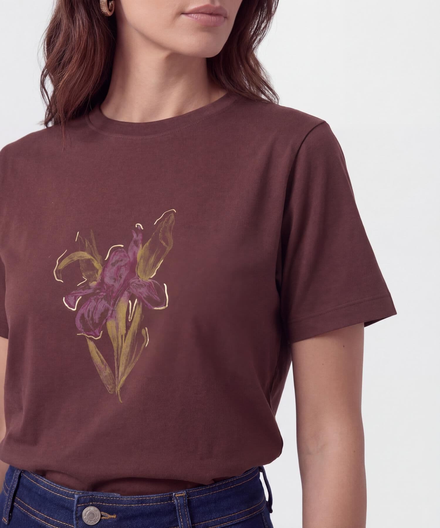 Camiseta Renata Contemporáneo café para mujer, vista 3