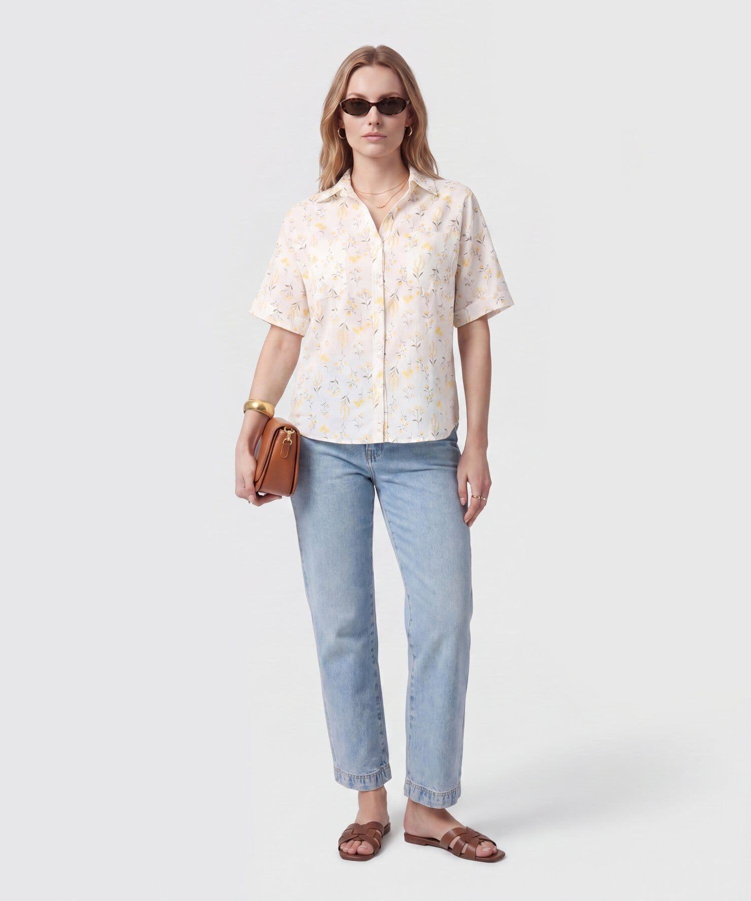 Camisa Cedro Fluido blanco para mujer, vista 2