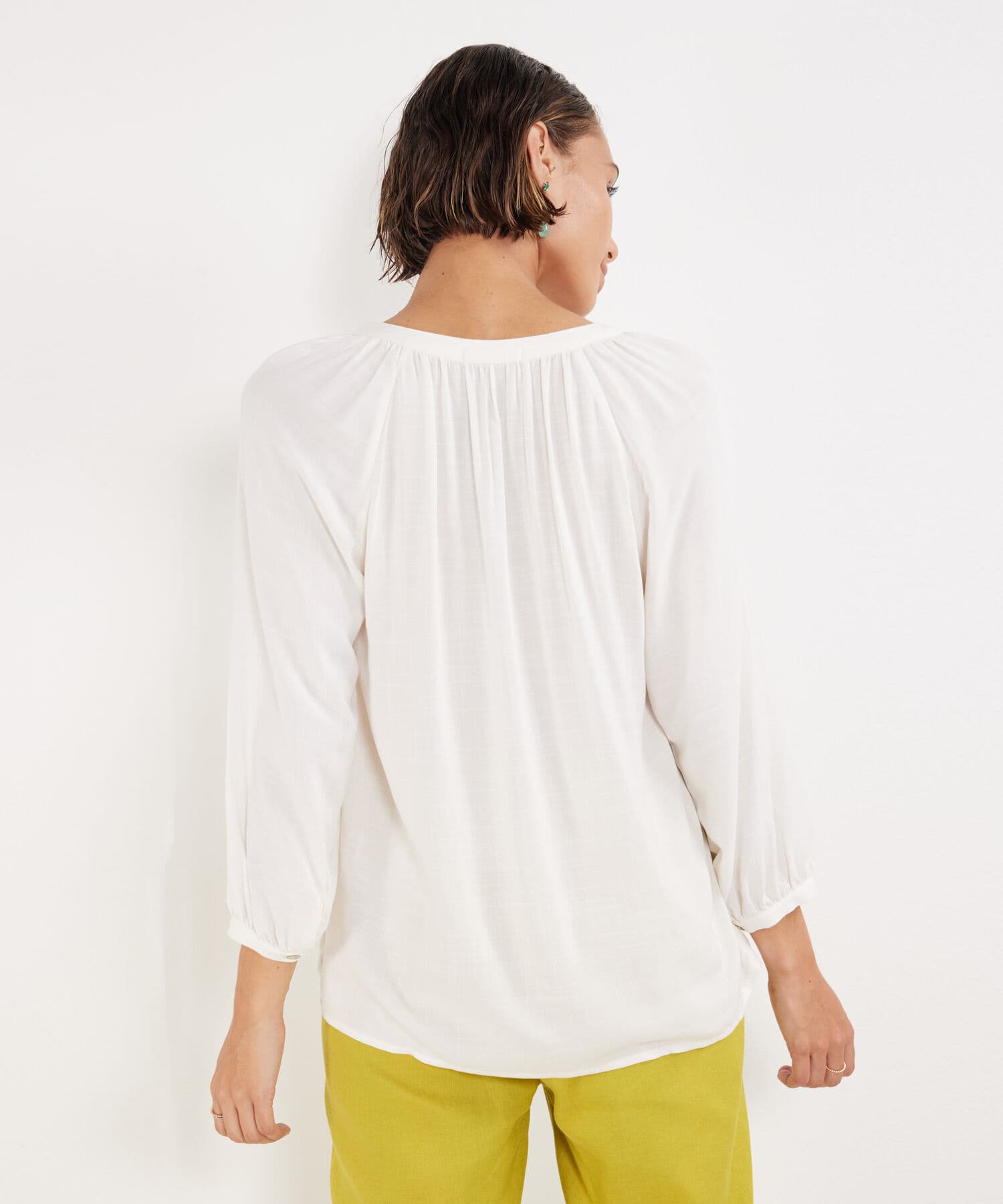 Blusa Solana Minimalista blanco para mujer, vista 4