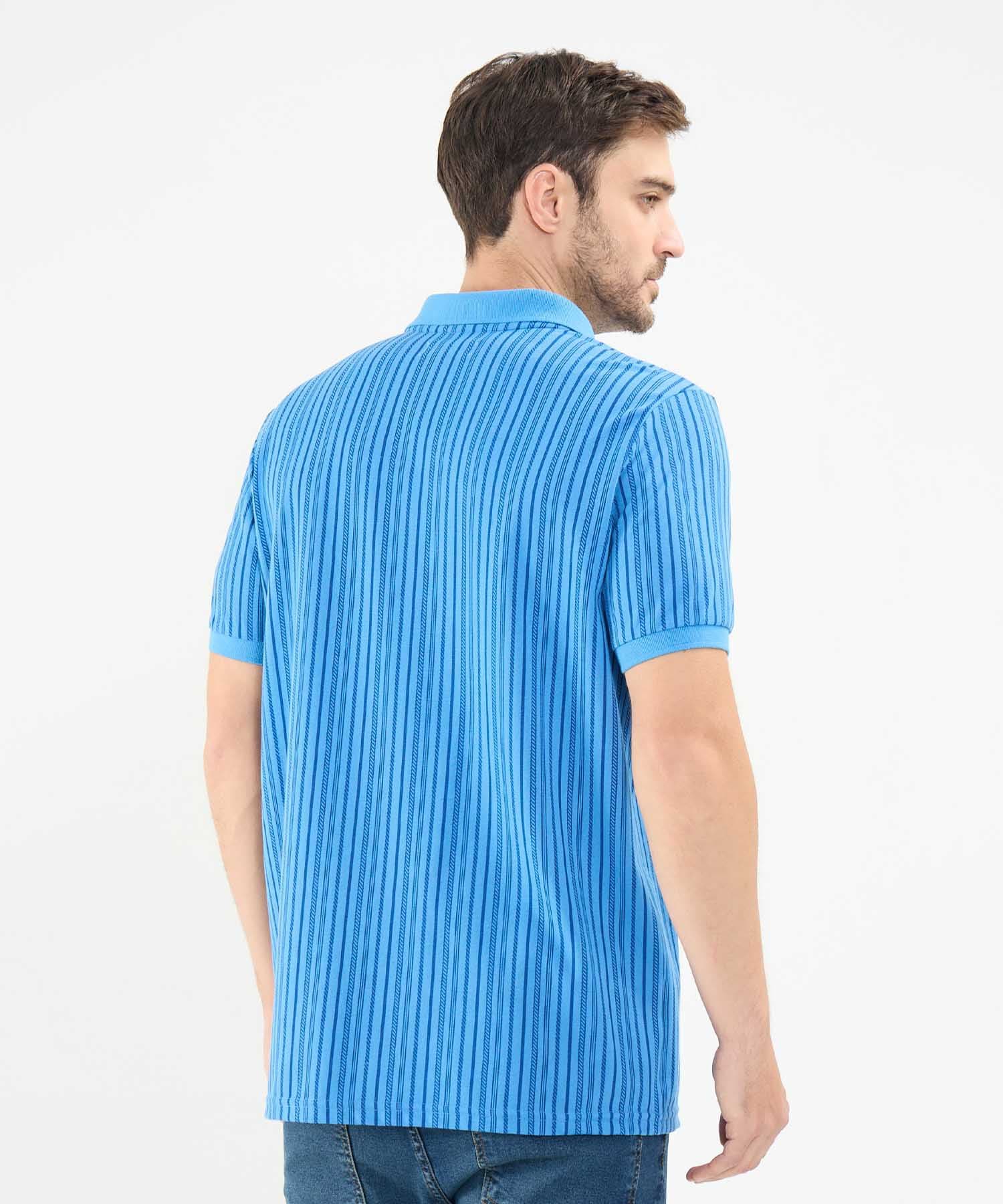 Polo Candelaria Texturizado azul marino para hombre, vista 4