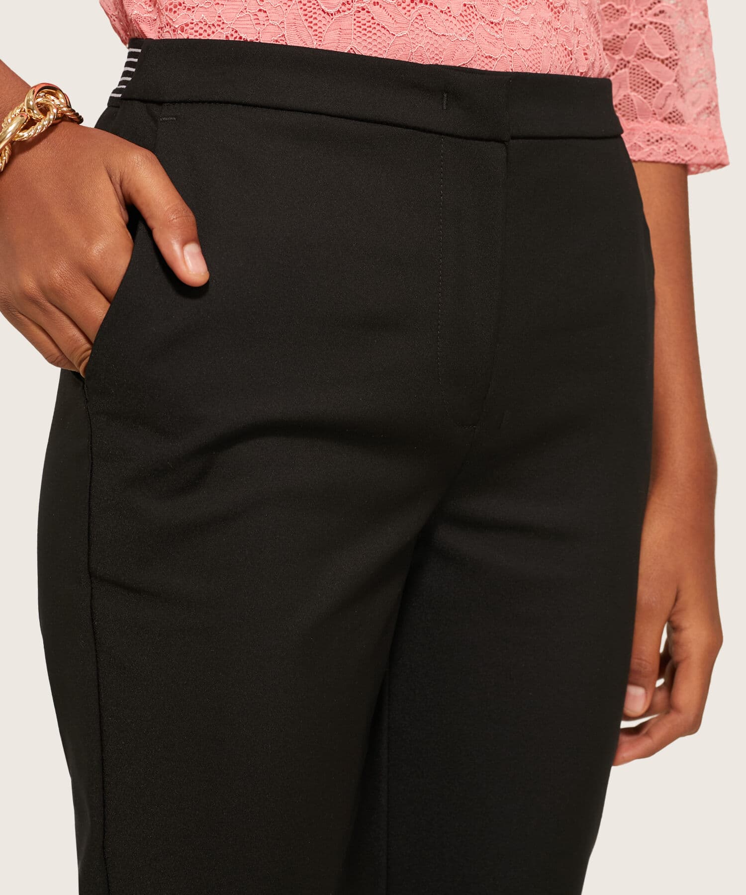 Pantalón Isadora Texturizado negro para mujer, vista 3