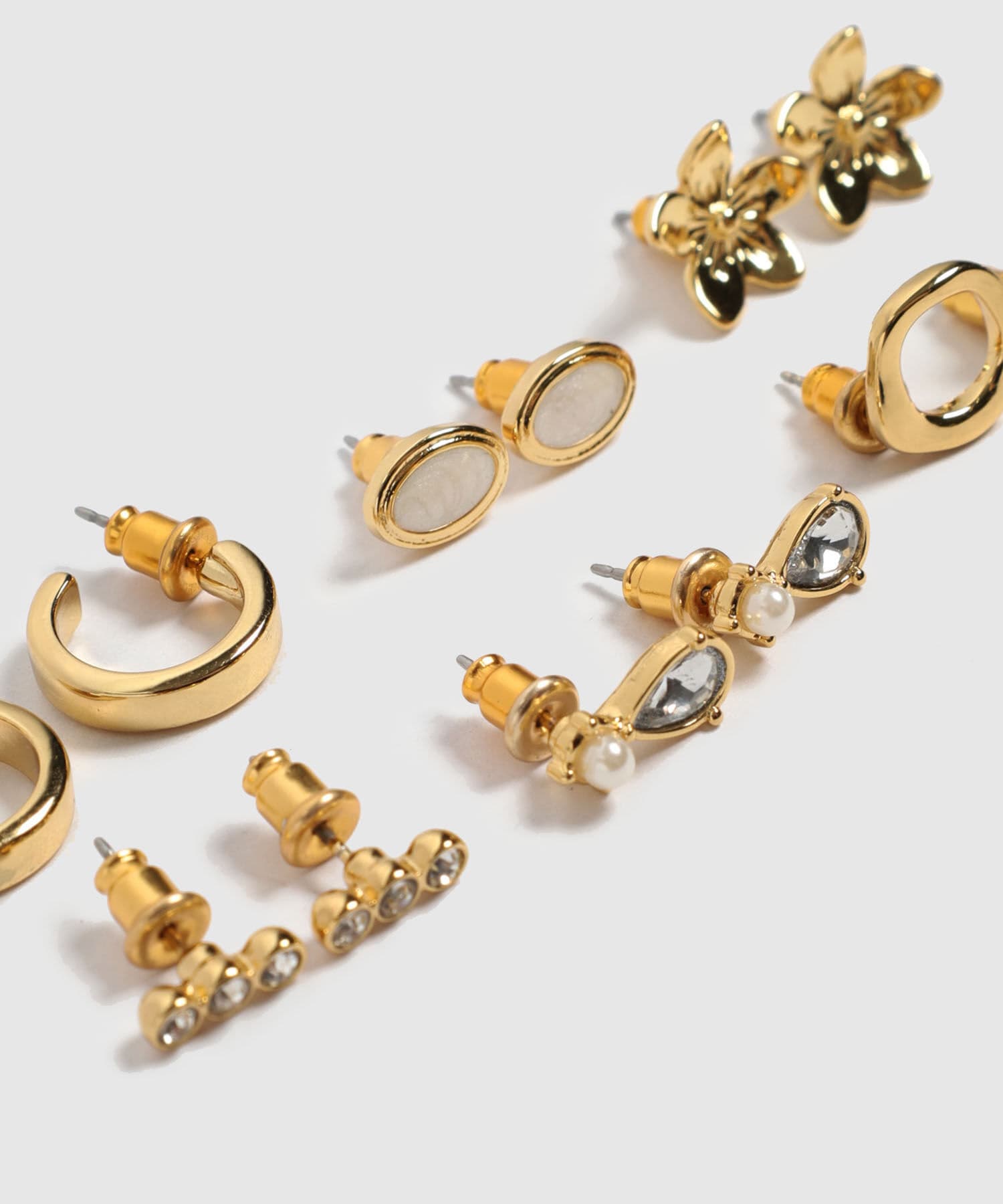 Aretes Tierra Fluido dorado para mujer, vista 2
