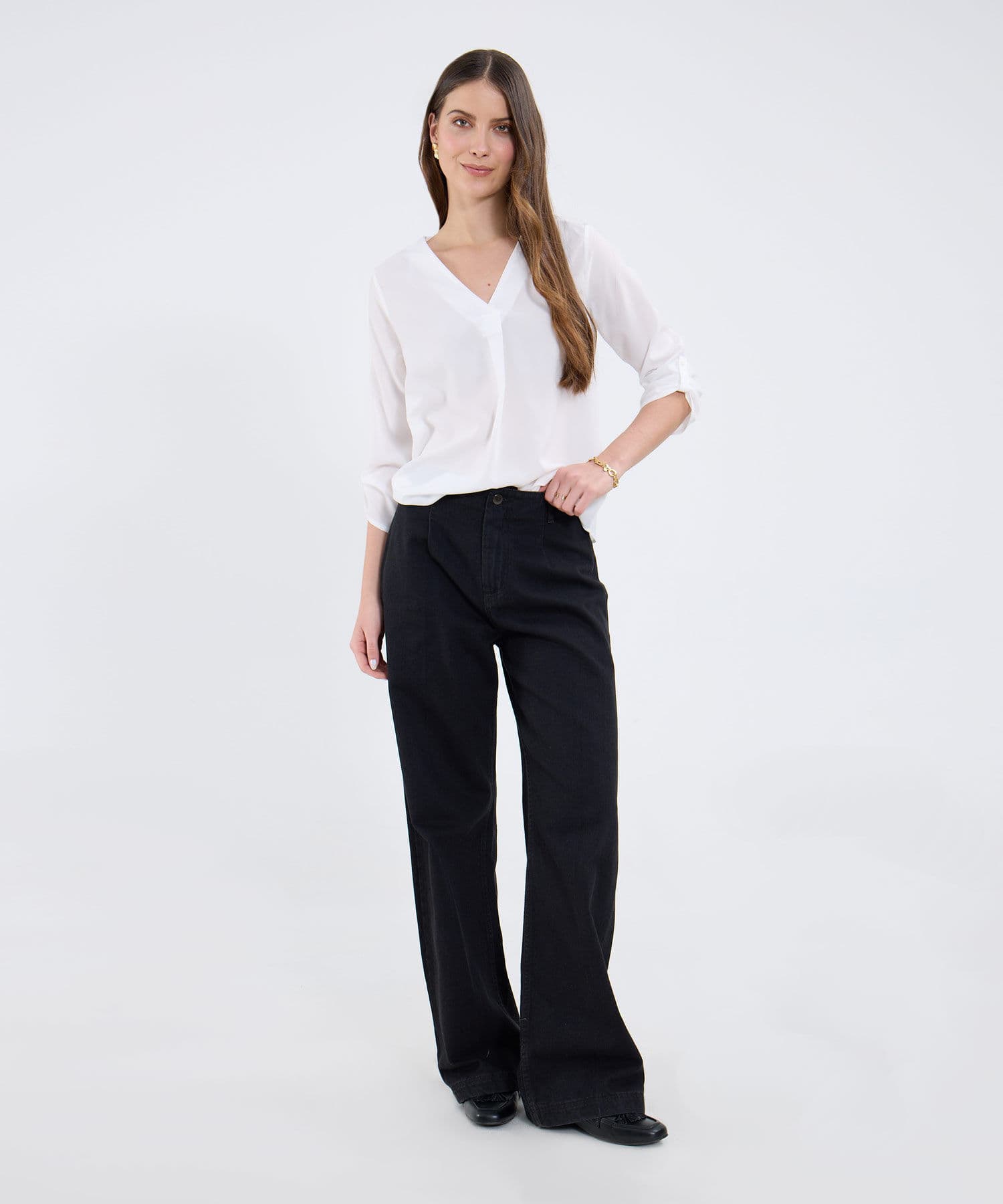 Blusa Marfil Urbano blanco para mujer, vista 2
