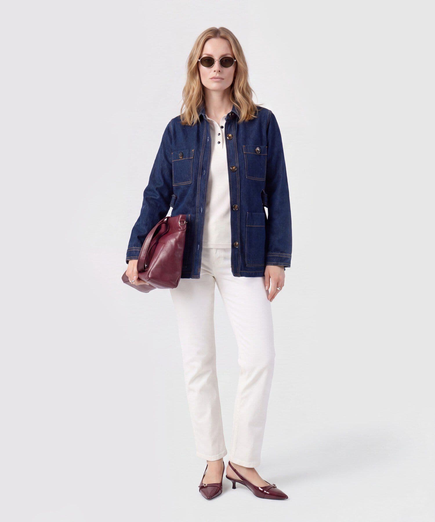 Jean Dorada Relajado blanco para mujer, vista 2