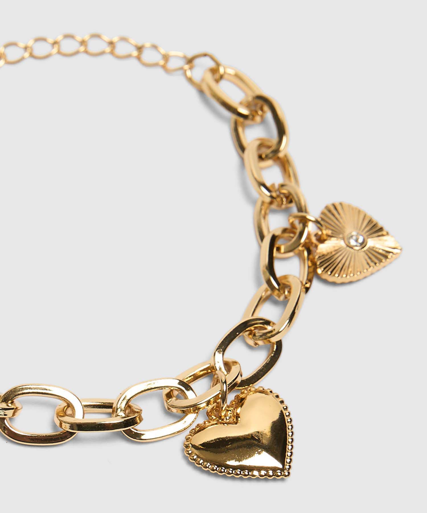 Pulsera Coral Contemporáneo dorado para mujer, vista 2