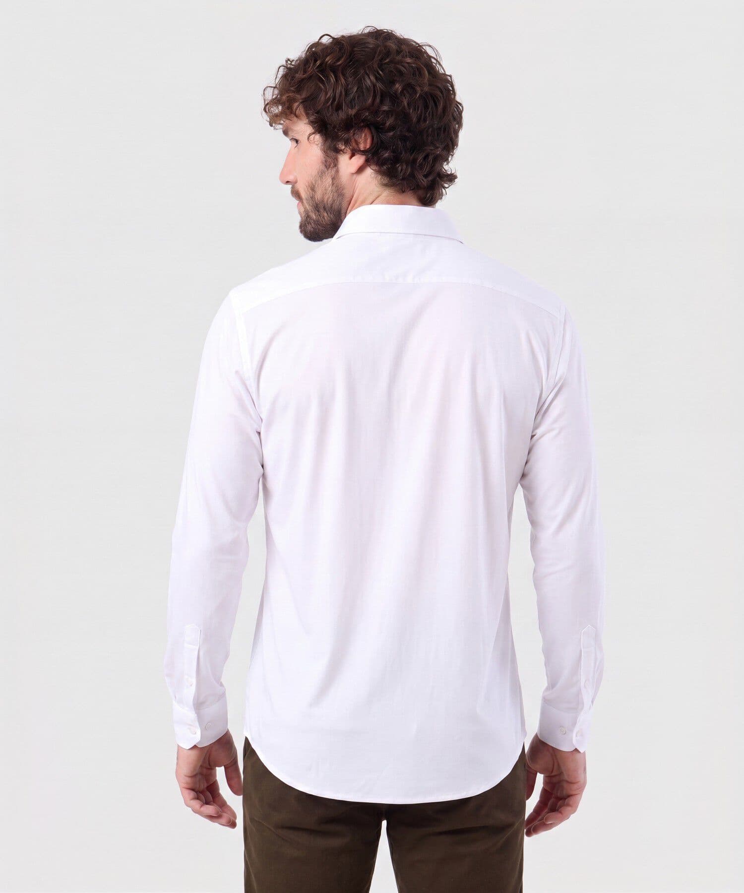 Camisa Sabana Edición Lino blanco para hombre, vista 4