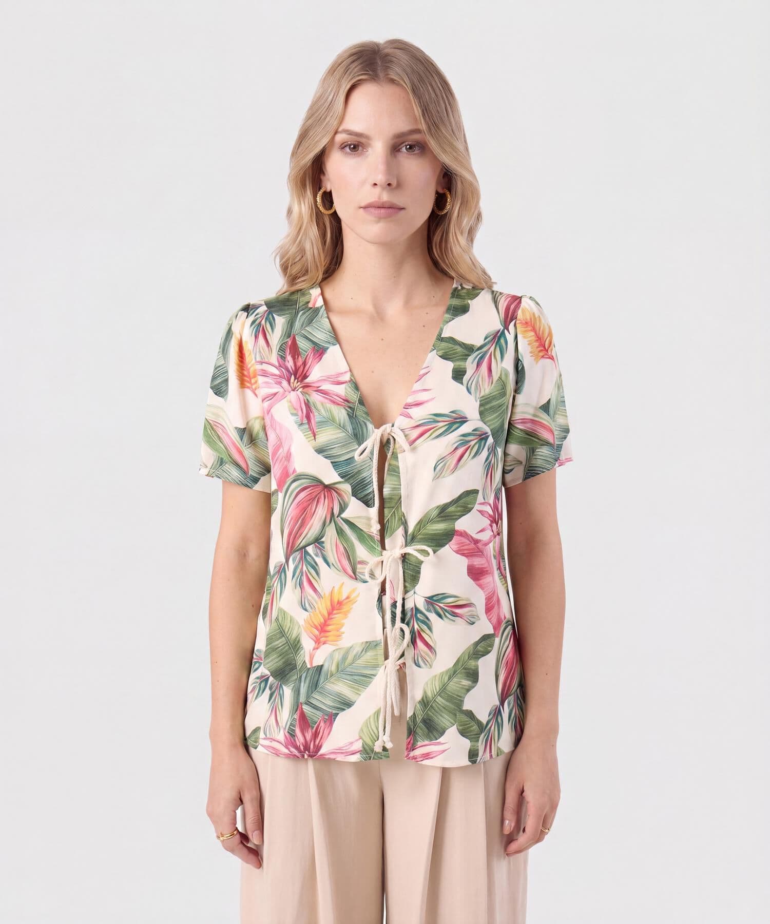 Blusa Litoral Ligero verde oliva para mujer, vista principal