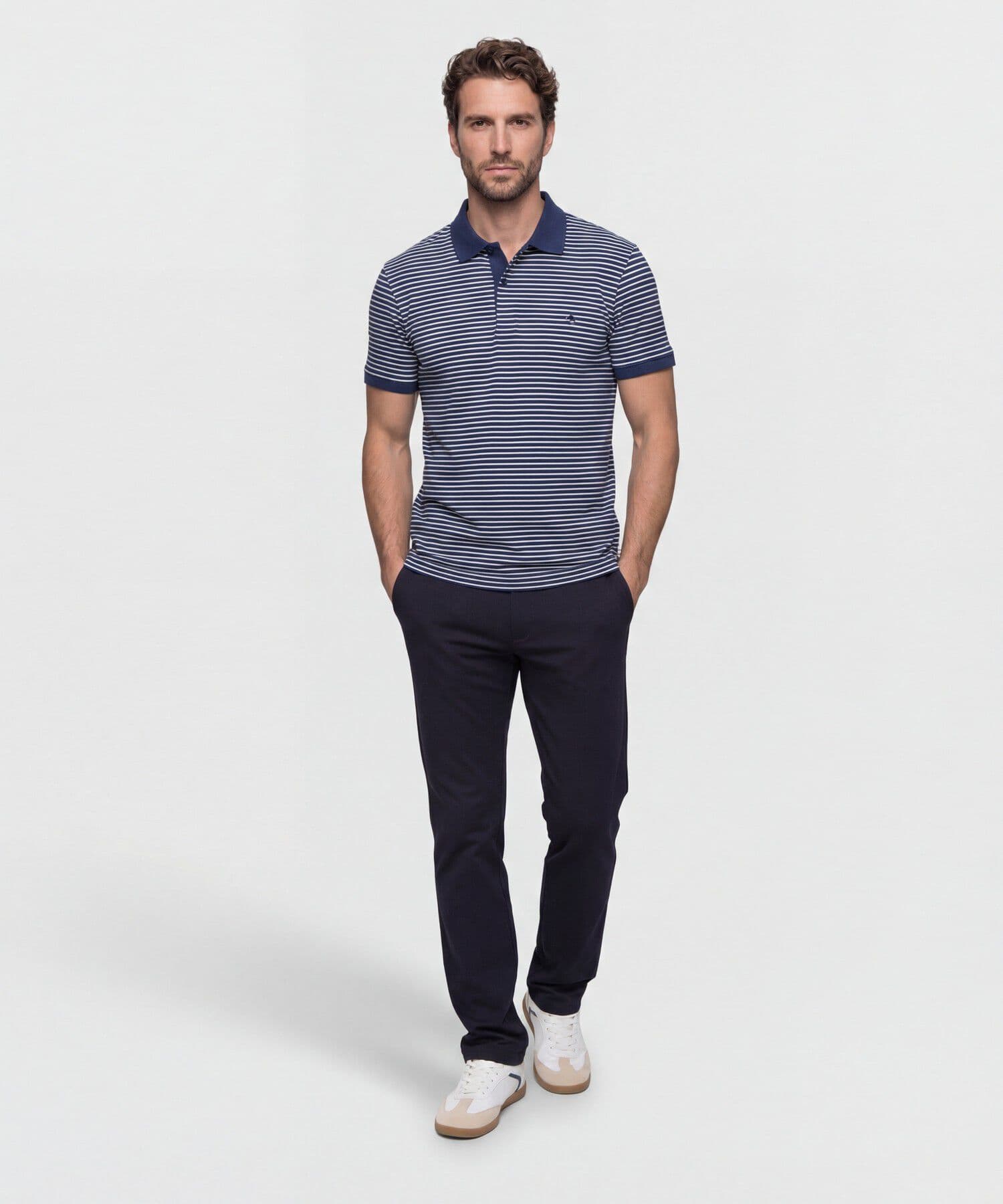 Polo Aura Relajado azul marino para hombre, vista 2