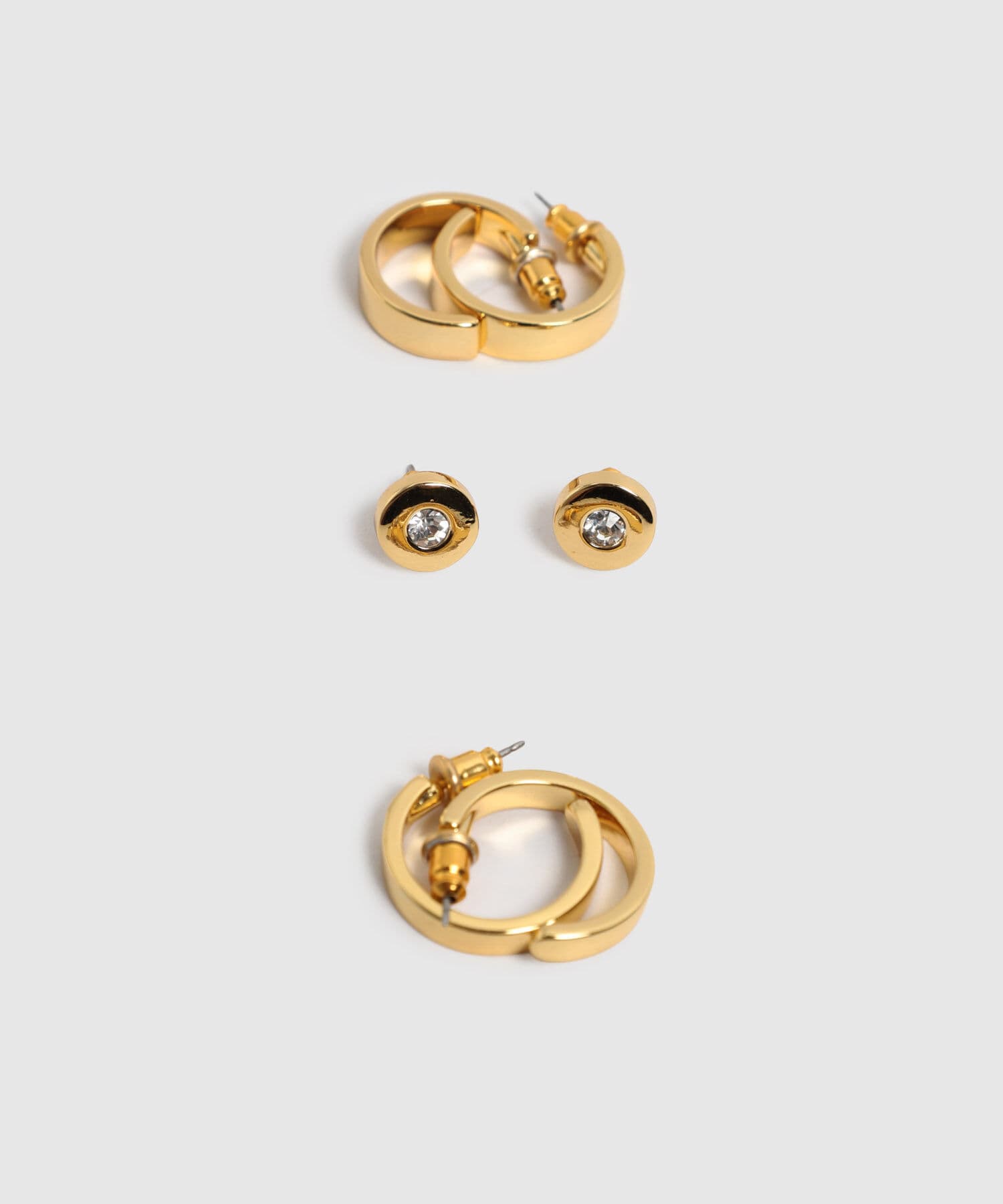 Aretes Tierra Esencial dorado para mujer, vista 3
