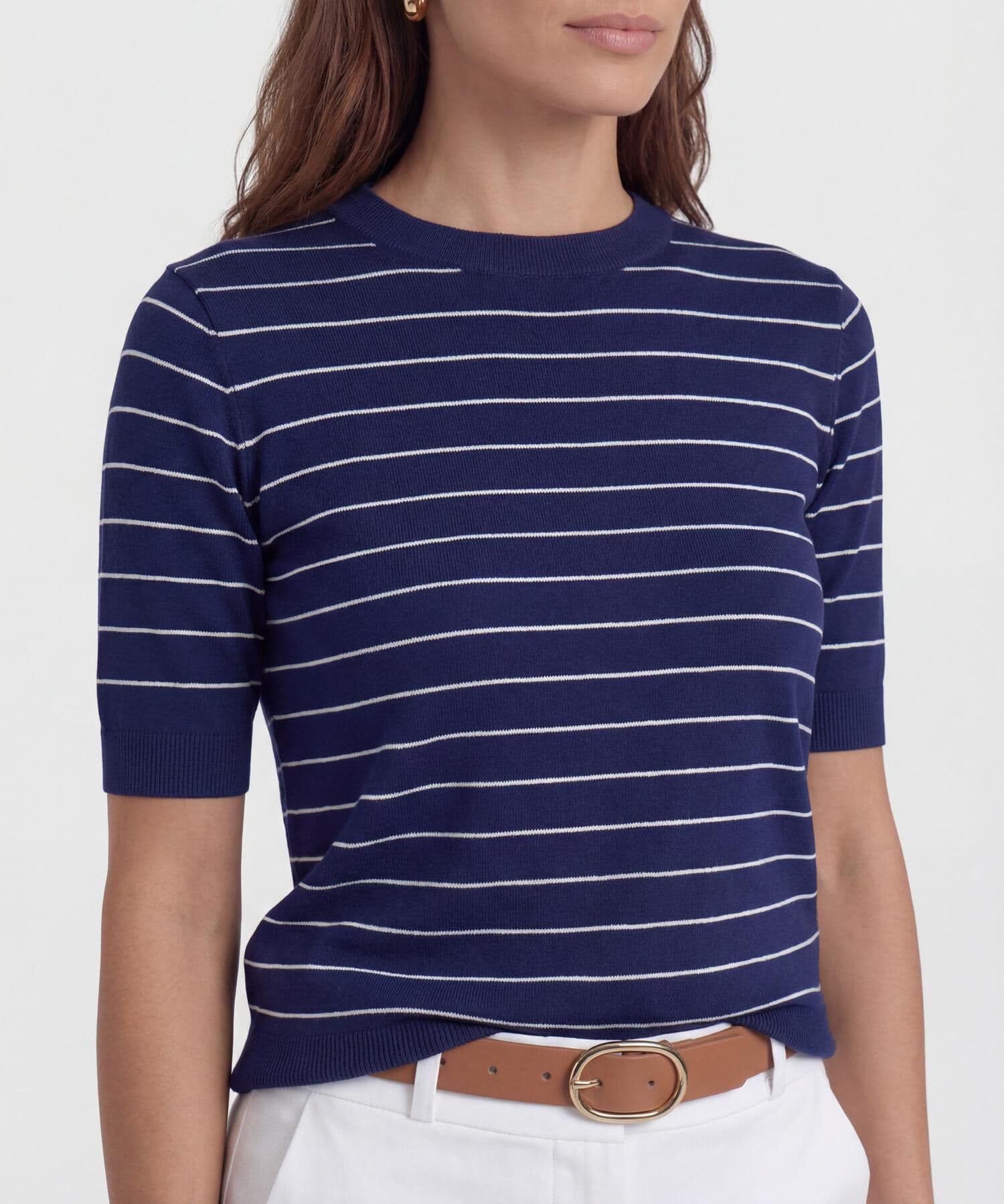 Camiseta Calima Edición Lino azul marino para mujer, vista 3