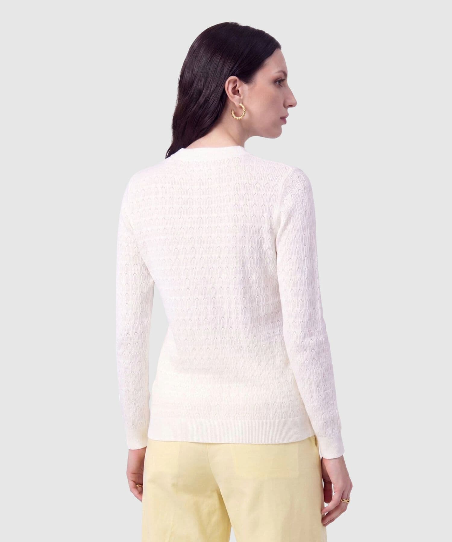 Buzo Flora Minimalista blanco para mujer, vista 4