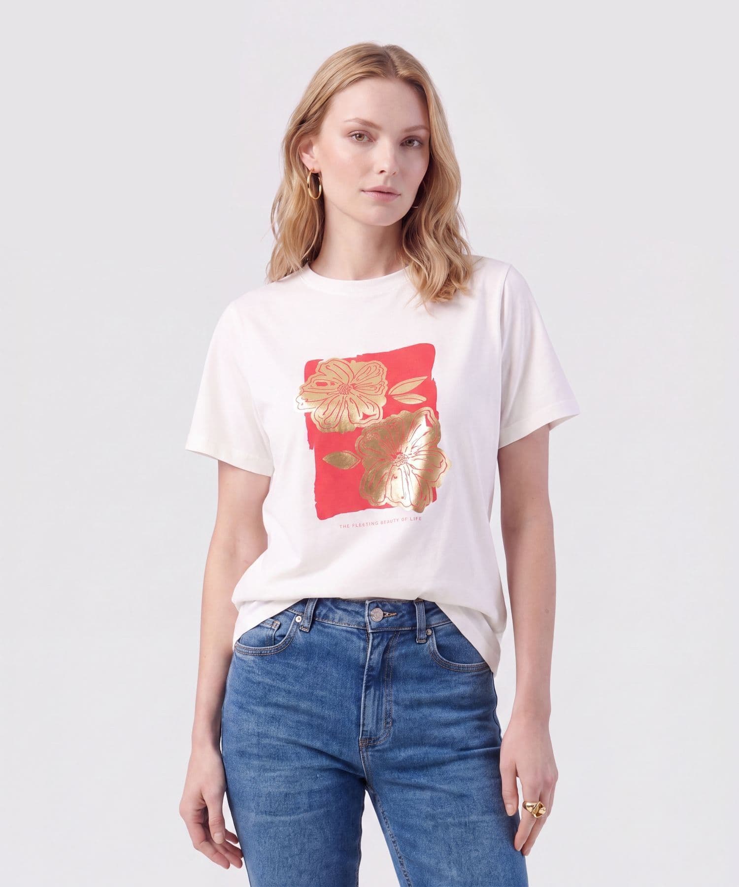 Camiseta Carmín Natural blanco para mujer, vista principal