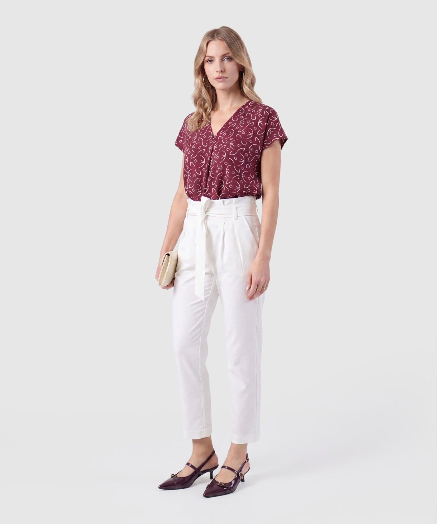 Cinturón Emilia Relajado blanco para mujer, vista 2