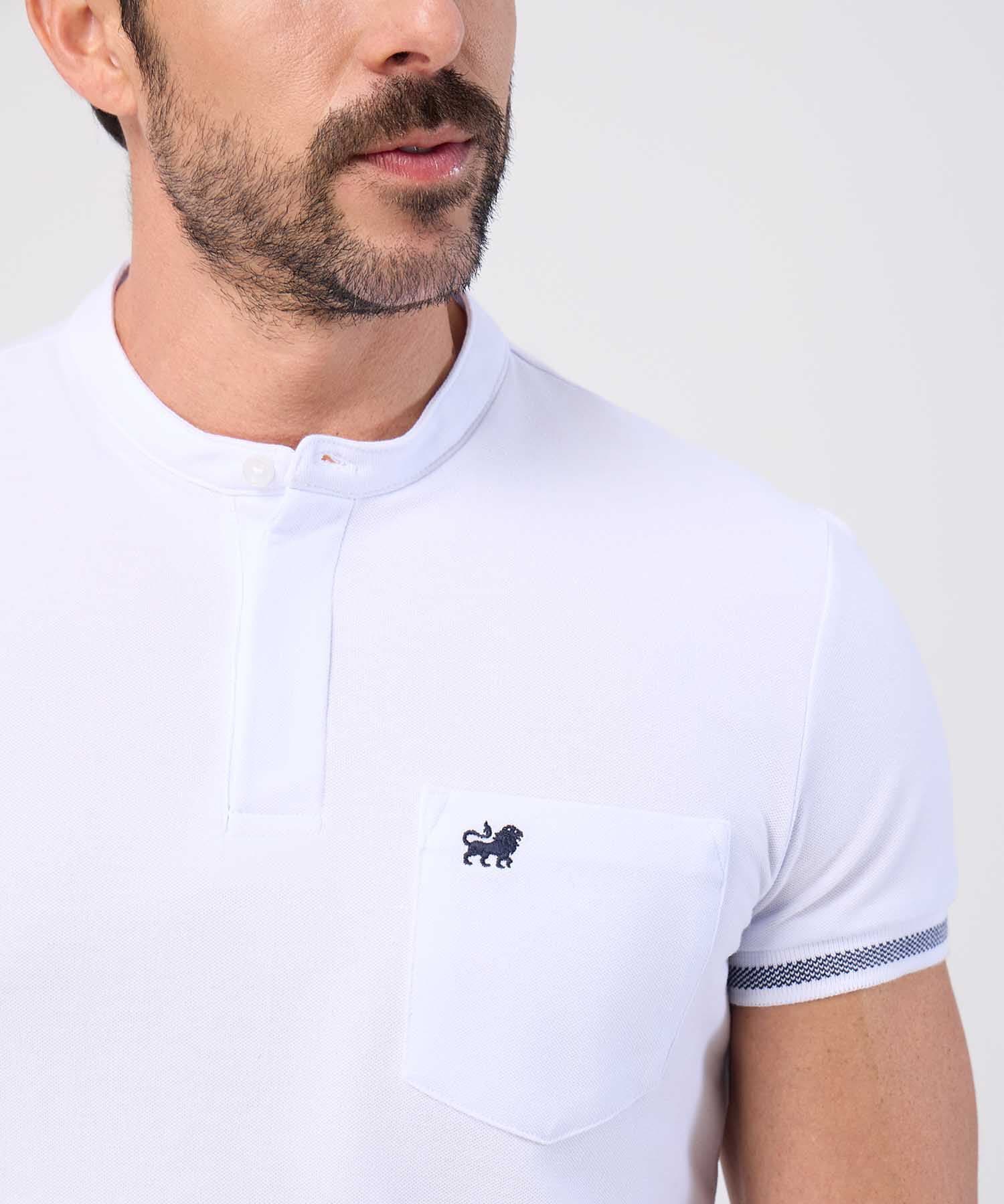 Polo Palma de Noche blanco para hombre, vista 3