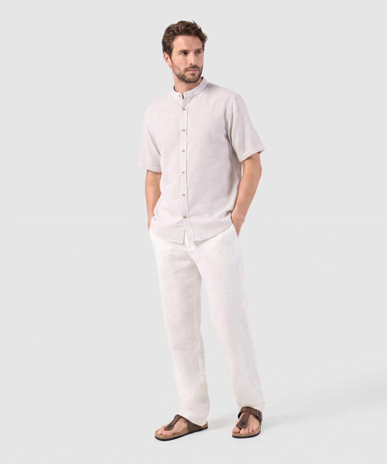 Camisa Cauce Fluido café para hombre, vista 2