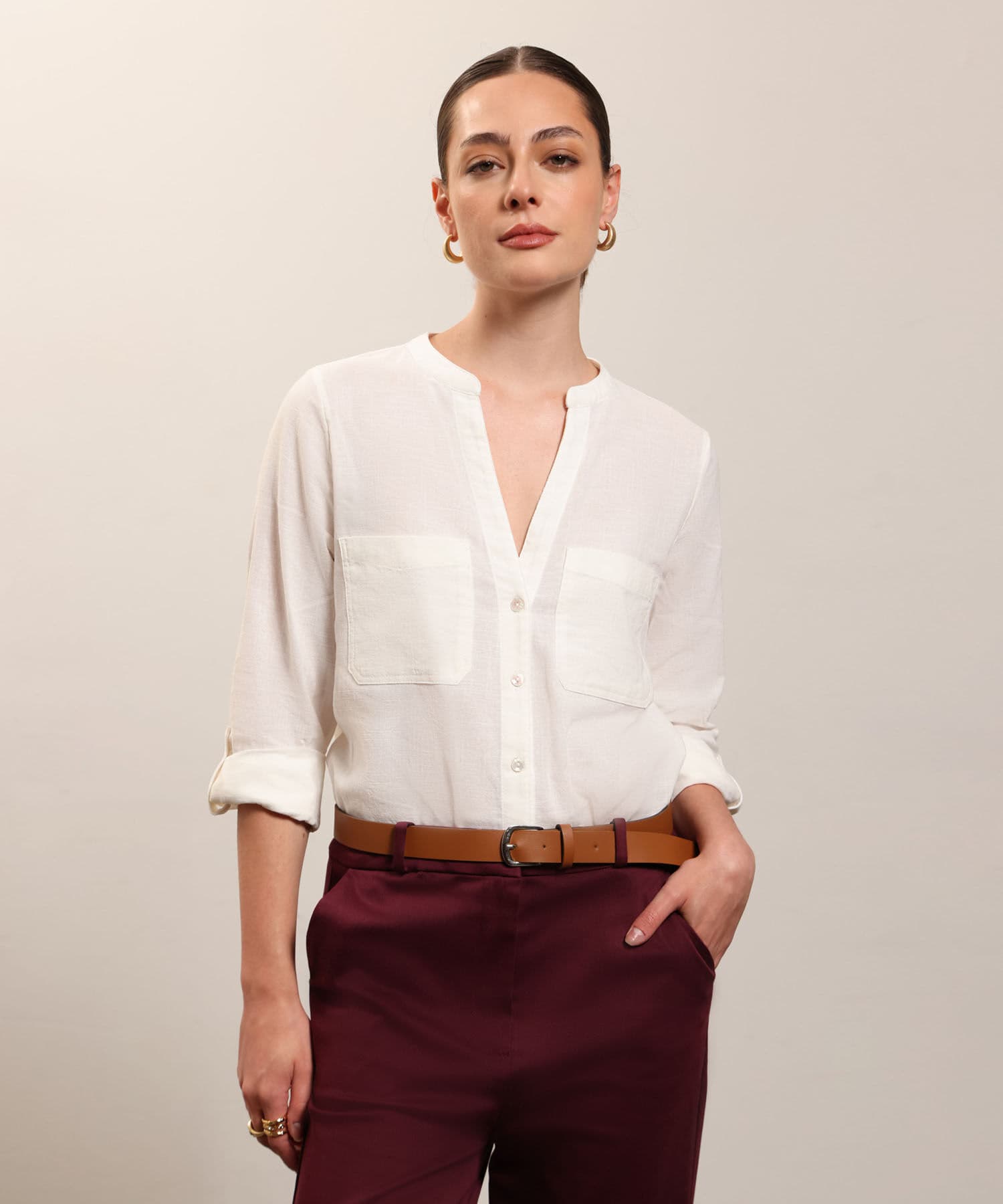 Blusa Lumbre Fluido blanco para mujer, vista principal