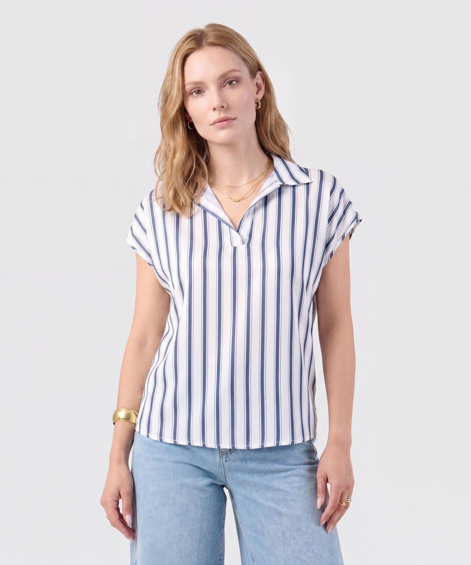 Blusa Granada de Día azul marino para mujer, vista principal